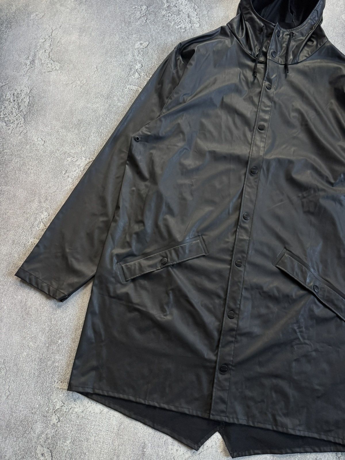 Rains Rains L/XL waterproof light long jacket hooded long coat Size US XL / EU 56 / 4 - 7 Thumbnail