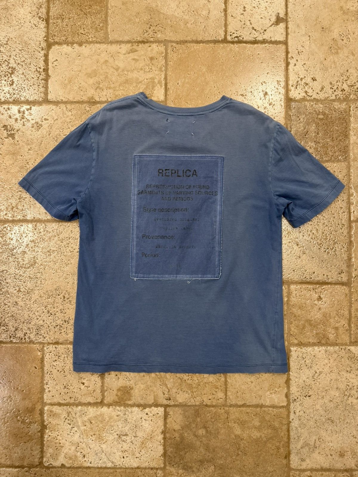 Maison Margiela Maison Margiela Replica Logo Faded Blue Oversized T-Shirt Size US S / EU 44-46 / 1 - 17 Thumbnail