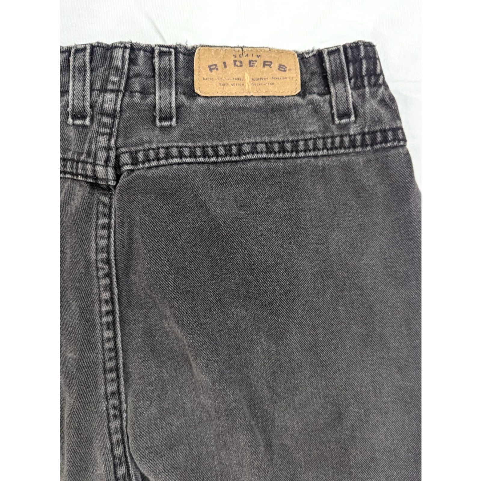Lee VINTAGE Lee Riders High Elastic Waist Tapered Black Denim Jeans Sz 12 (30x28) USA Mens Womens? Size 34" / US 12 / IT 48 - 5 Thumbnail