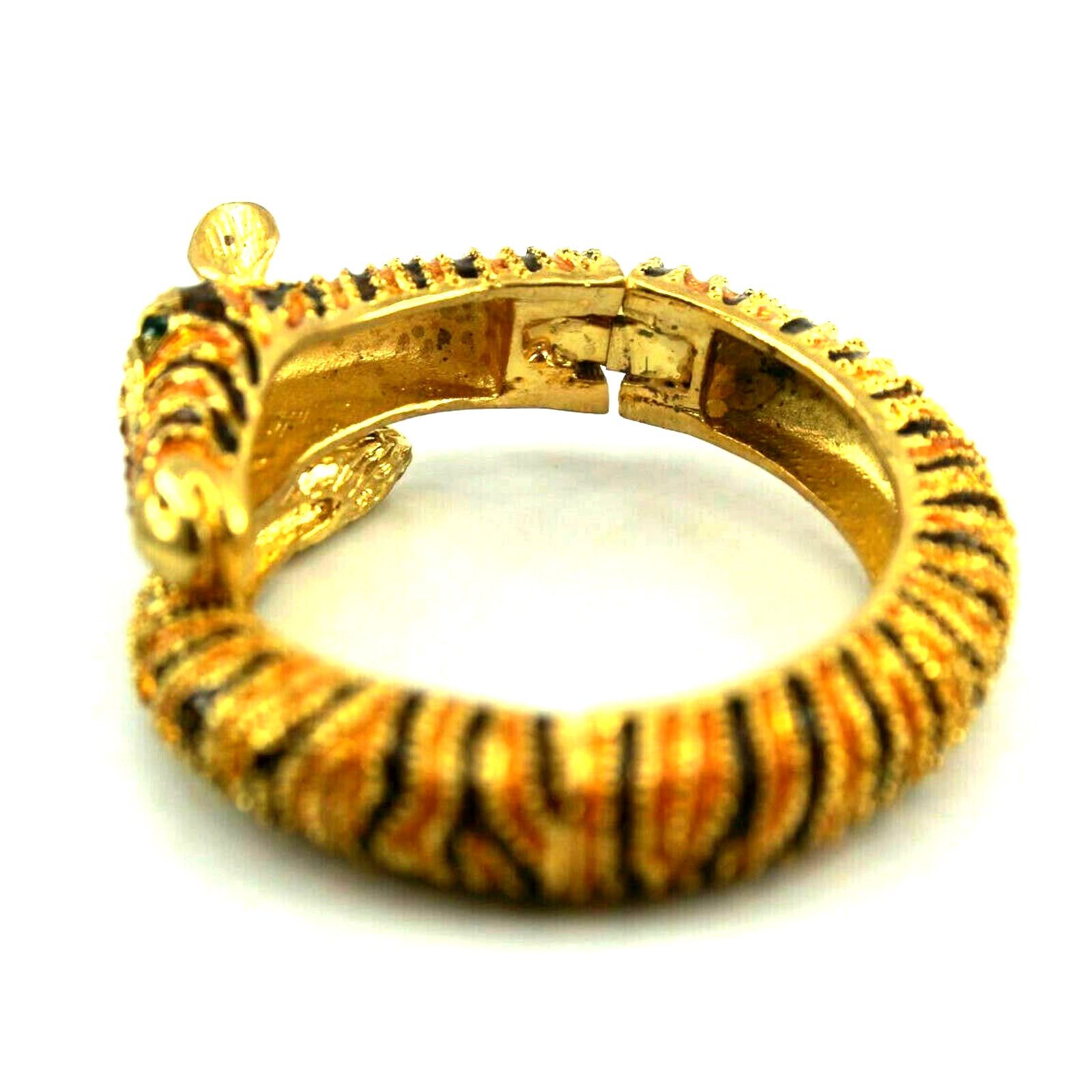 Other Brown & Orange Enamel Giraffe Yellow Rhinestone Braceleth Size ONE SIZE - 4 Thumbnail