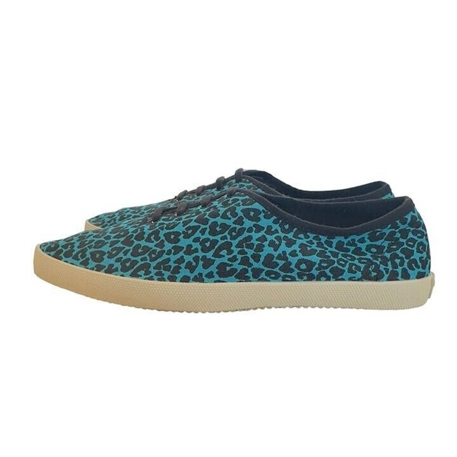 Saint Laurent Paris Saint Laurent Venice Print Aqua Blue Low Top Sneakers 41 Size US 8 / EU 41 - 2 Thumbnail