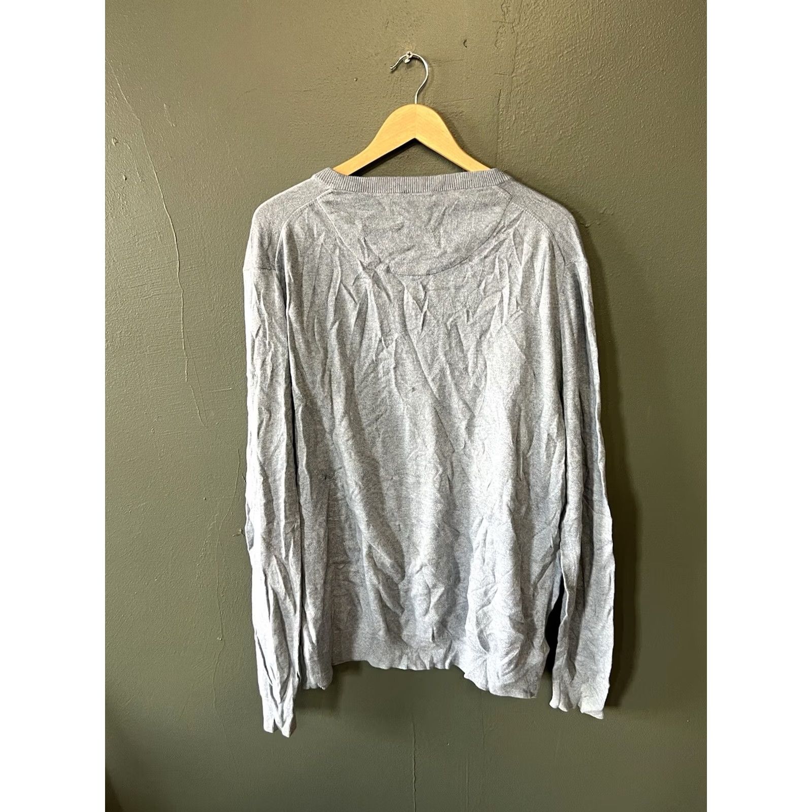 Nordstrom Nordstrom Mens Blue Long Sleeve Pullover Sweatshirt V-neck XL Cashmere Shirt Size US XL / EU 56 / 4 - 2 Thumbnail