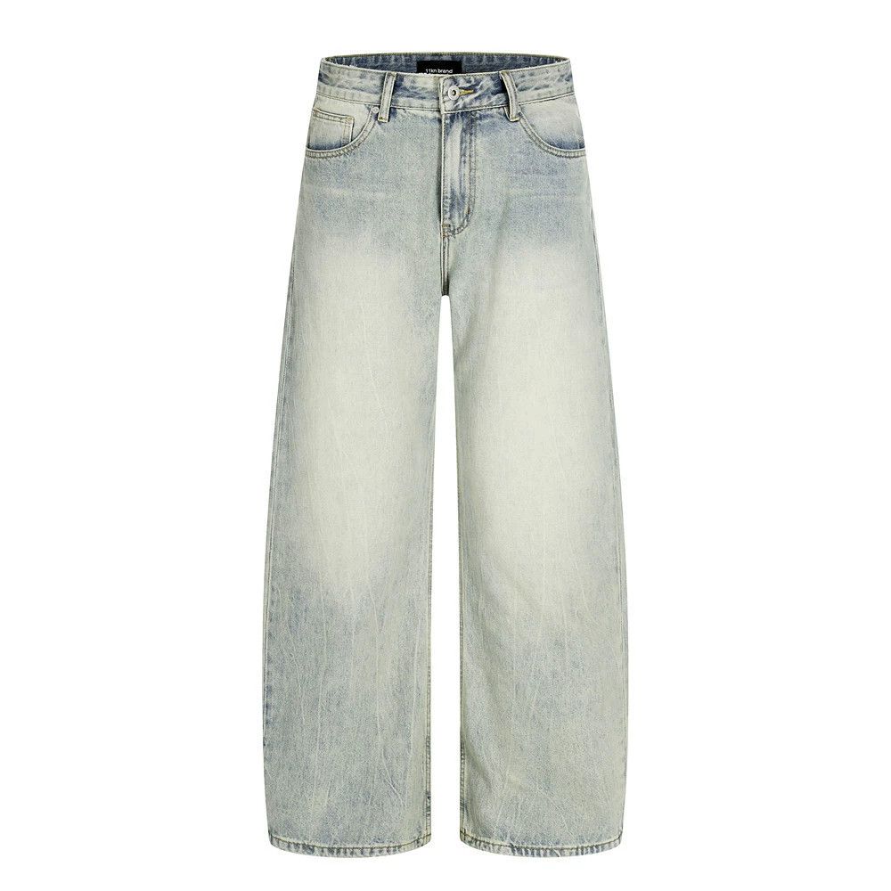 Jean American retro casual loose men's washed distressed jeans Size US 32 / EU 48 - 1 Thumbnail