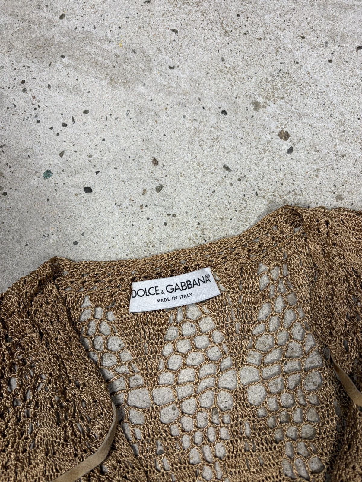Dolce & Gabbana Rare SS 1997 Dolce & Gabbana Sheer Knit Crochet Mini Dress Size S / US 4 / IT 40 - 7 Thumbnail