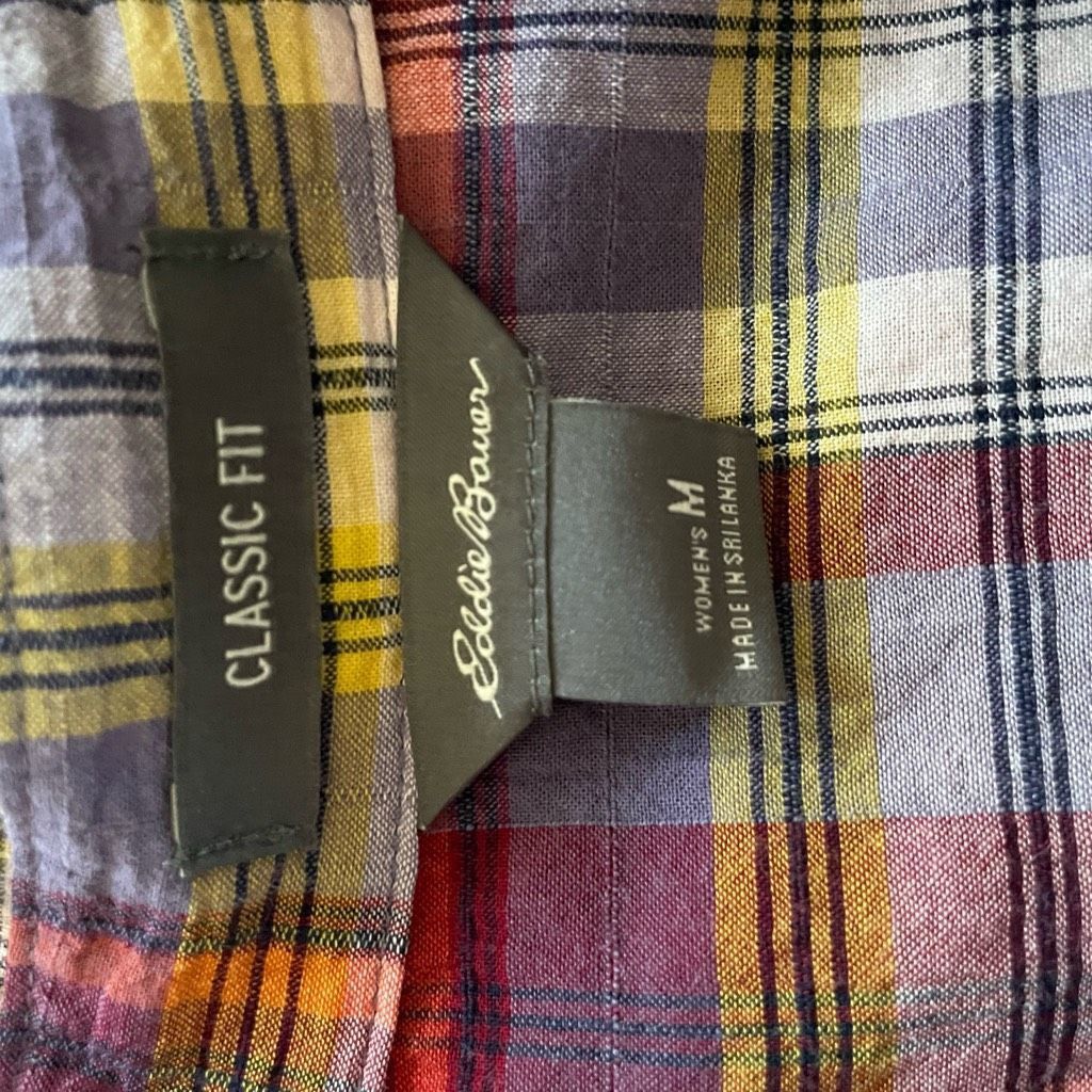 Eddie Bauer Eddie Bauer Classic Fit Plaid Button Up Shirt Red Purple Yel Size M / US 6-8 / IT 42-44 - 6 Thumbnail