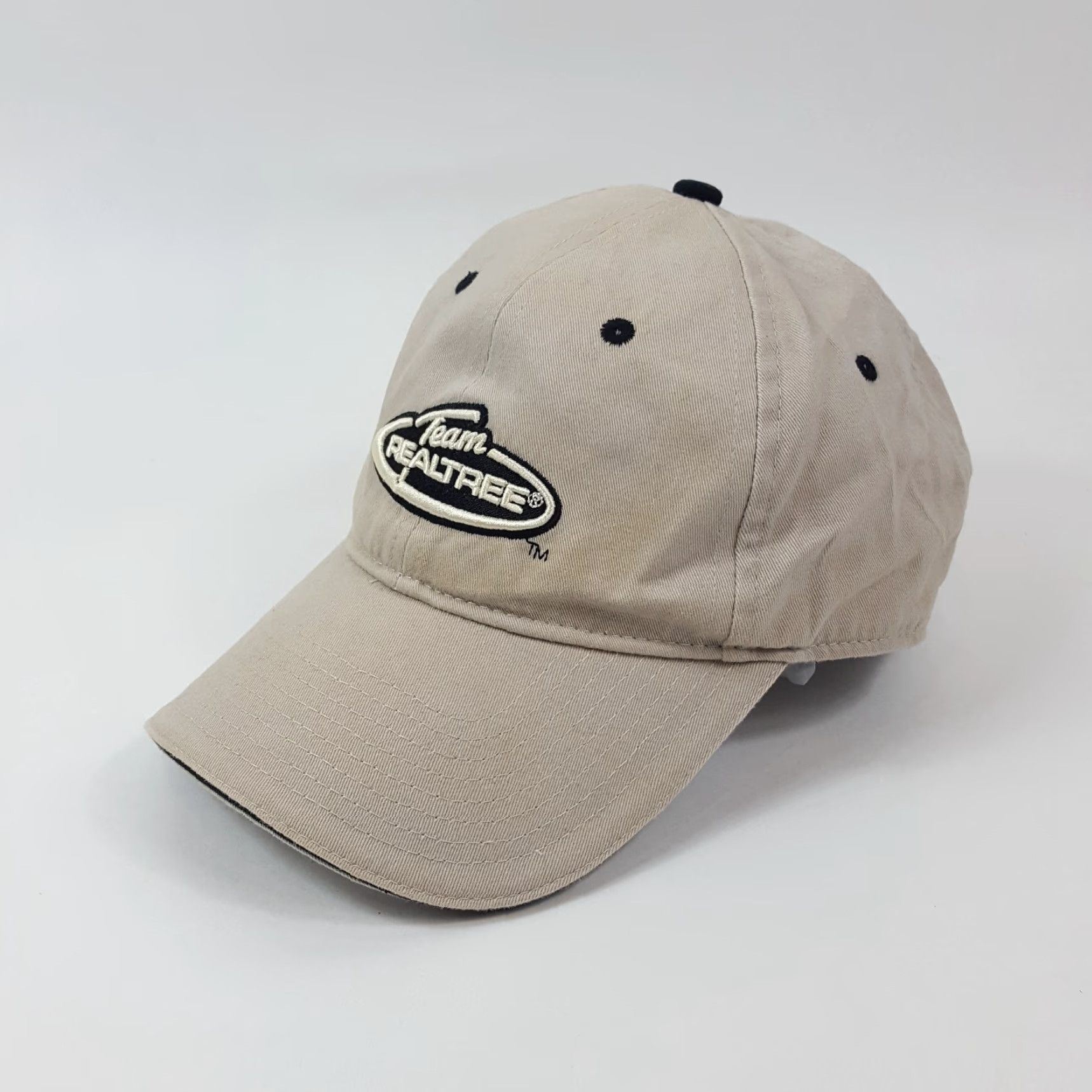 Realtree VINTAGE Realtree Adjustable Snapback Baseball Cap Hat - Beige - Retro Hunting NASCAR - Mens Size ONE SIZE - 4 Thumbnail