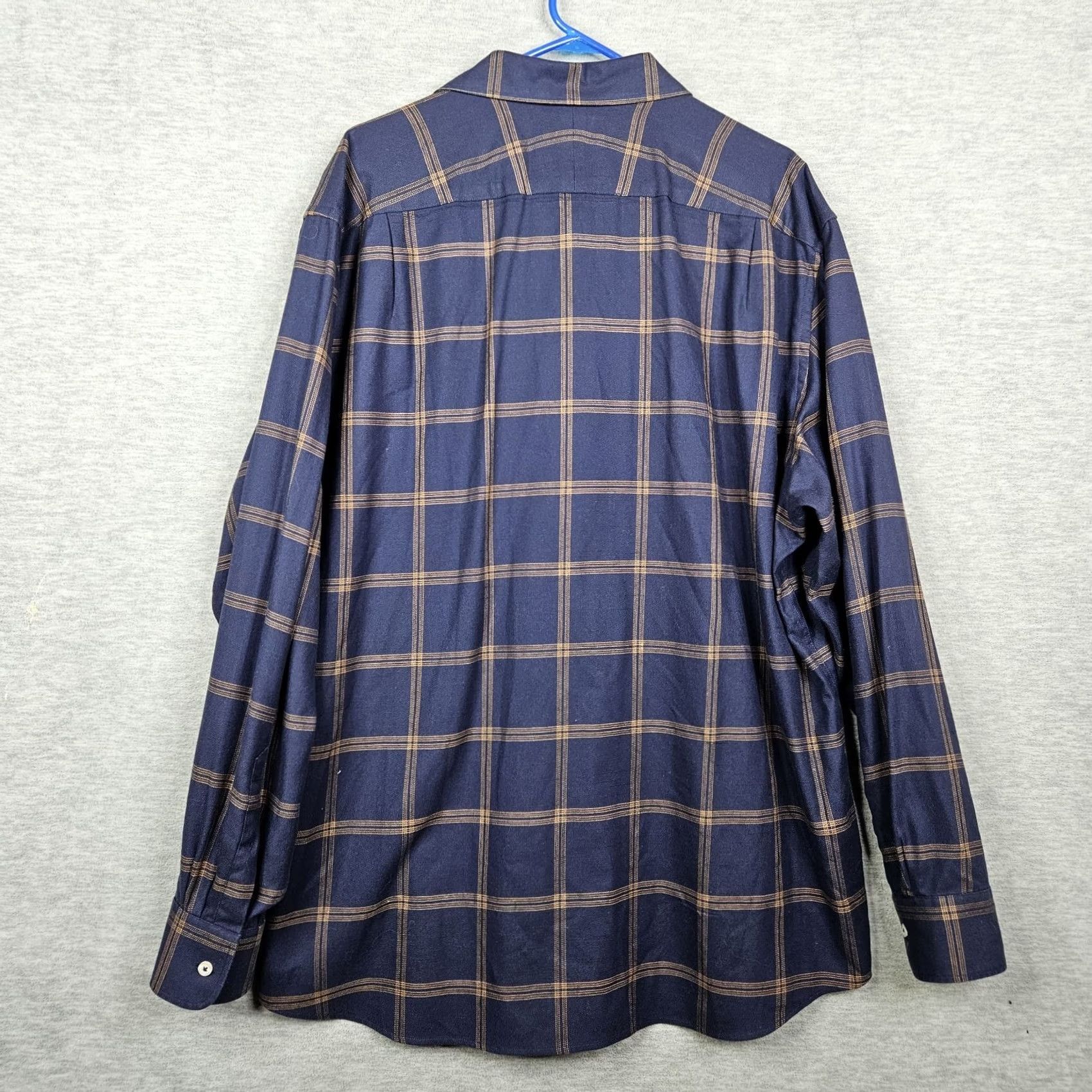 Charles Tyrwhitt Charles Tyrwhitt Button Front Classic Fit Plaid Men's Non Iron Shirt XXL Blue Cotton Dress Shirt Size US XXL / EU 58 / 5 - 2 Thumbnail