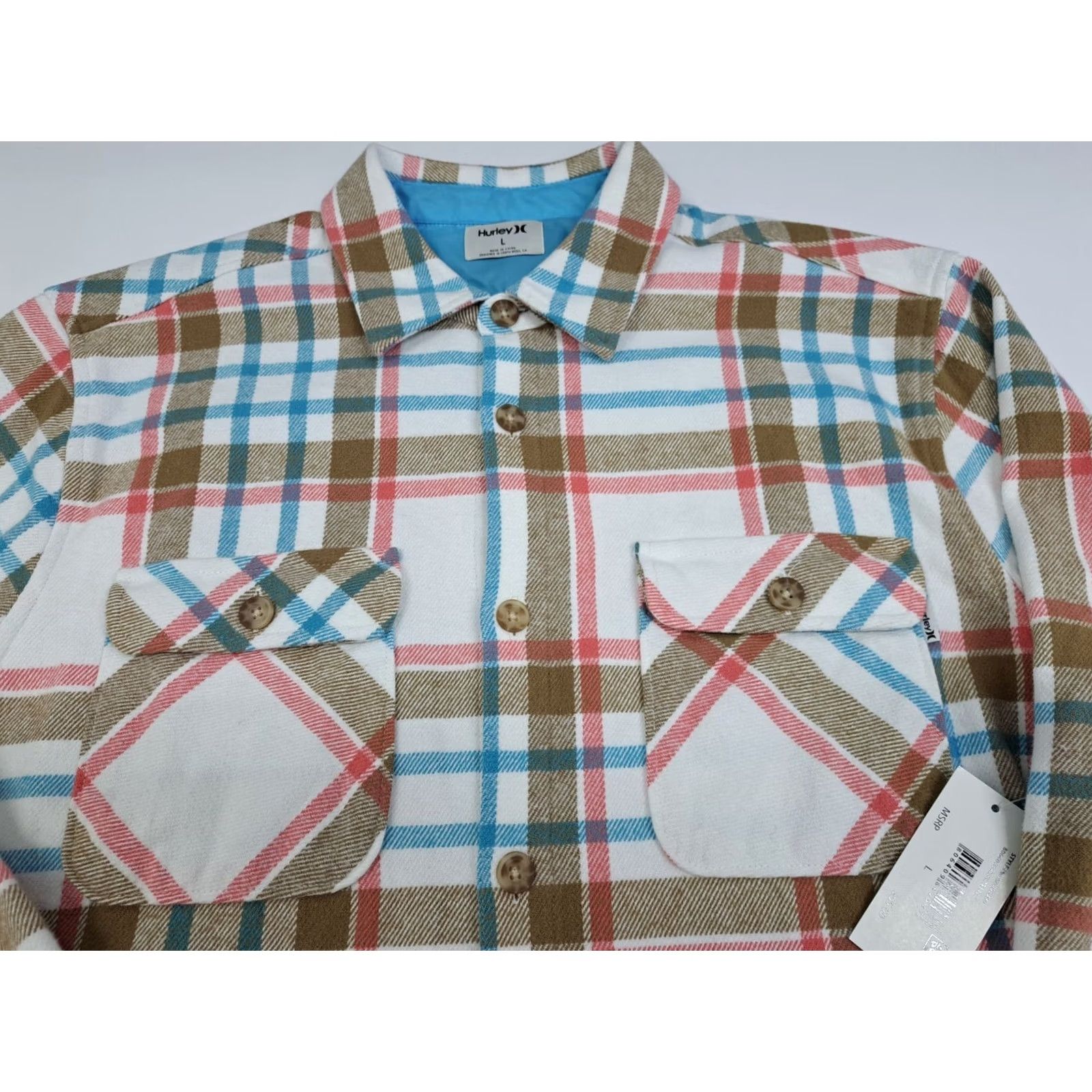 Hurley Hurley Men’s Long Sleeve Button-Up Flannel Shirt Multicolor Size L #4060 Size US L / EU 52-54 / 3 - 3 Thumbnail