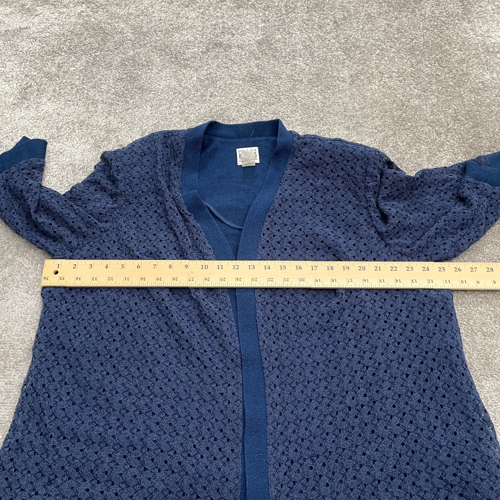 Vintage VINTAGE R&M Richards Sweater Womens Petite 26W Blue Lace 3/4 Sleeve Knit Apparel Size 4XL / US 24-26 - 4 Thumbnail