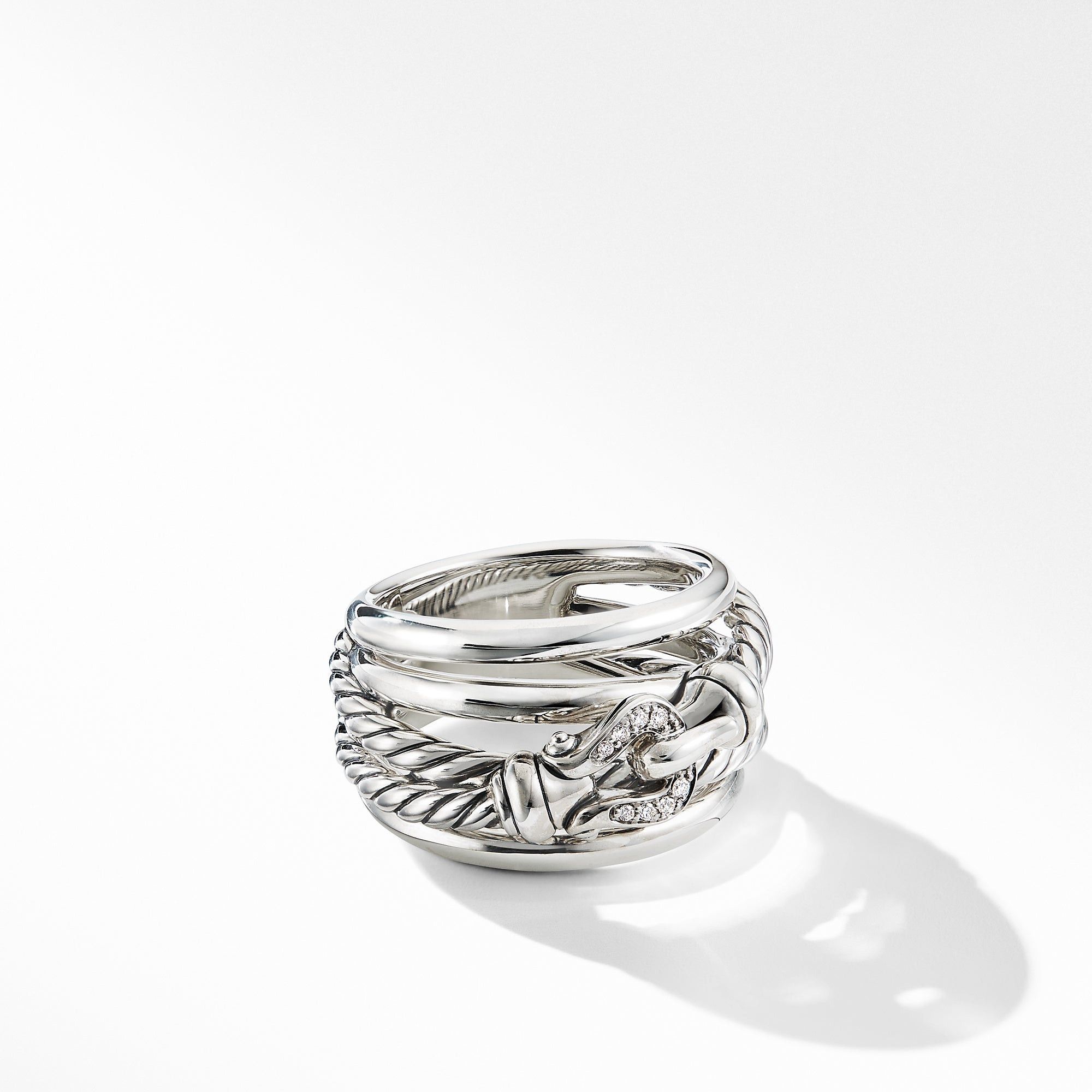 David Yurman o1w1db10325 Ring in Sterling Silver with Pave Diamonds Size ONE SIZE - 2 Thumbnail
