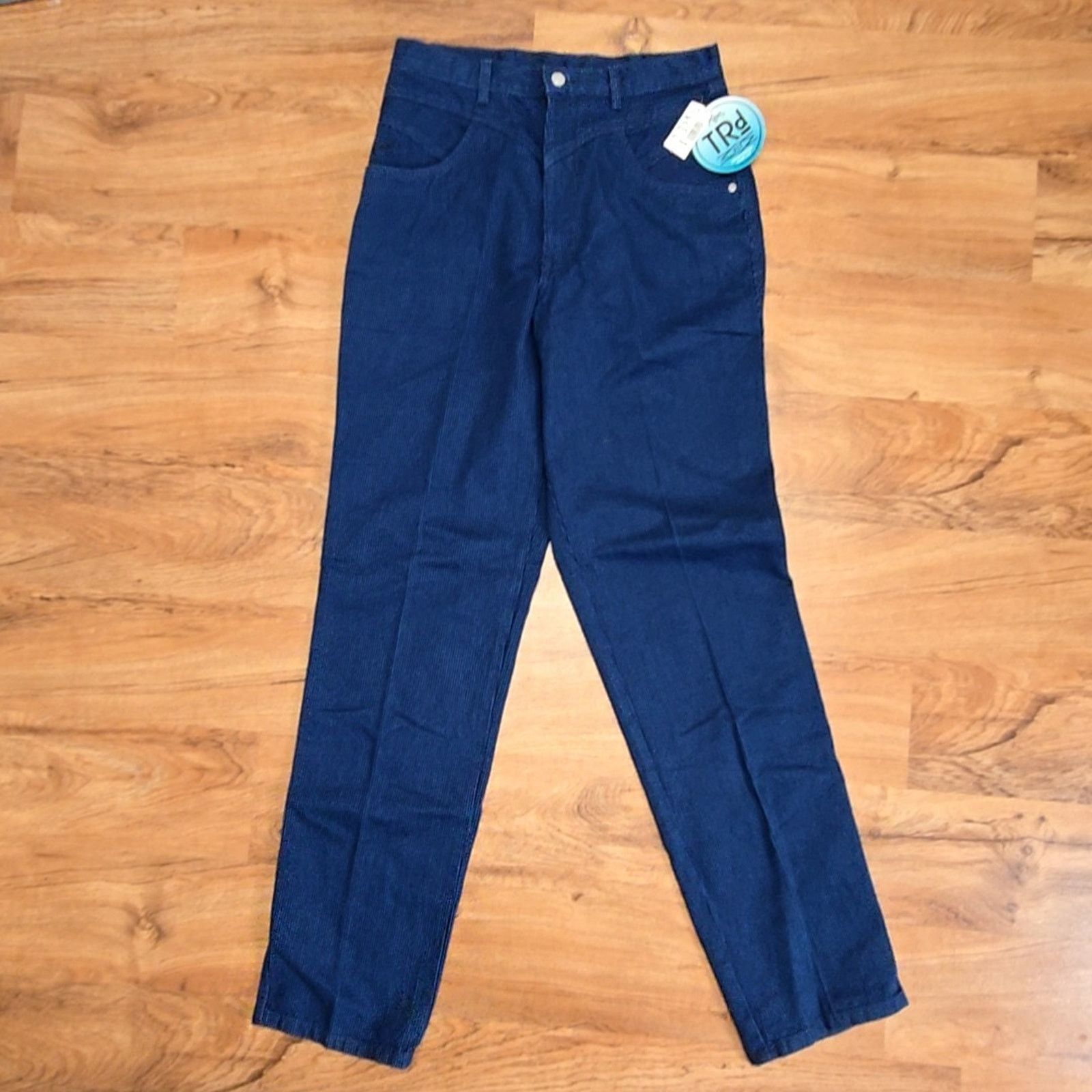 Roper Vintage Pinstriped Jeans Blue High Waist 80s Womens 15 Size 36" / US 14 / IT 50 - 5 Thumbnail