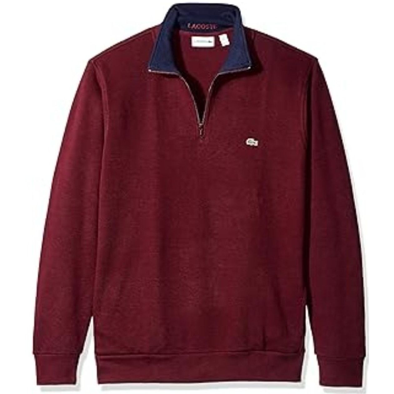 Lacoste Lacoste Men's Half Zip Lightweight Sweatshirt Vendange XL Size US XL / EU 56 / 4 - 1 Thumbnail