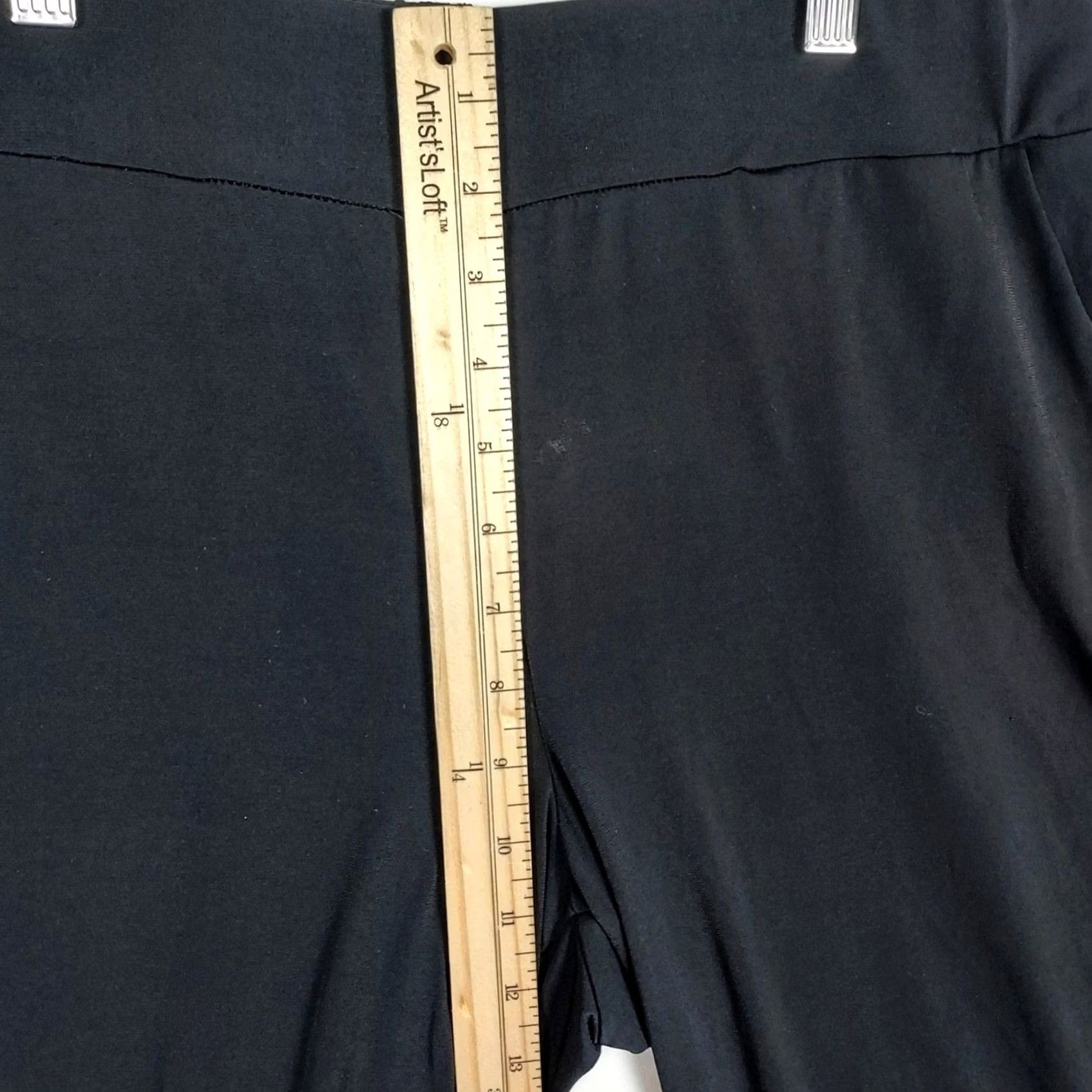 Vintage Maurices Women Wide Leg Palazzo Pants Black Solid Elastic Waist Pull On M Casual Dress Pants, Regular Fit, Polyester Rayon, Machine Washable Size 32" / US 10 / IT 46 - 7 Thumbnail
