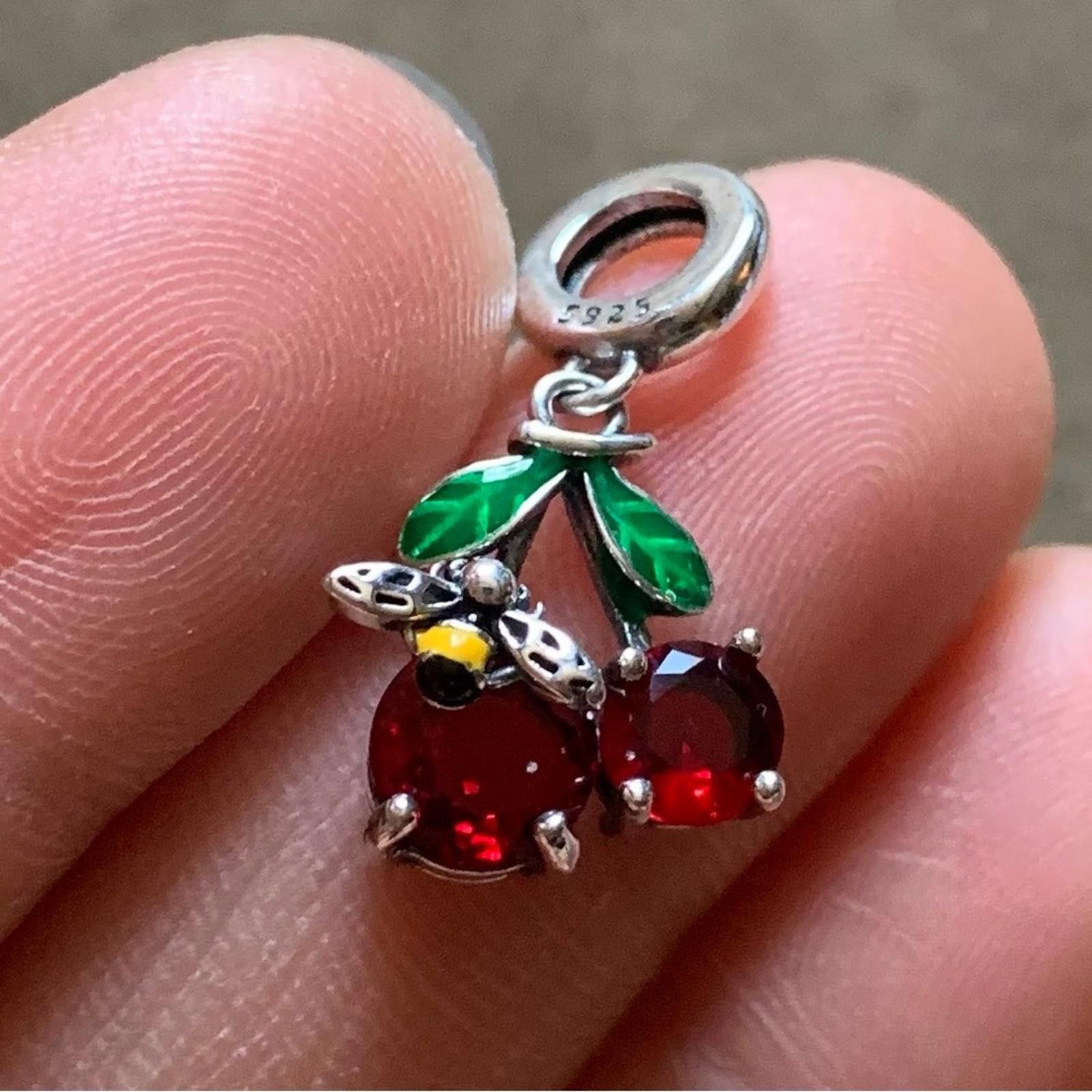 Other NWOT Cherry Fruit Crystal Dangle Charm Sterling Silver 925 Size ONE SIZE - 4 Thumbnail