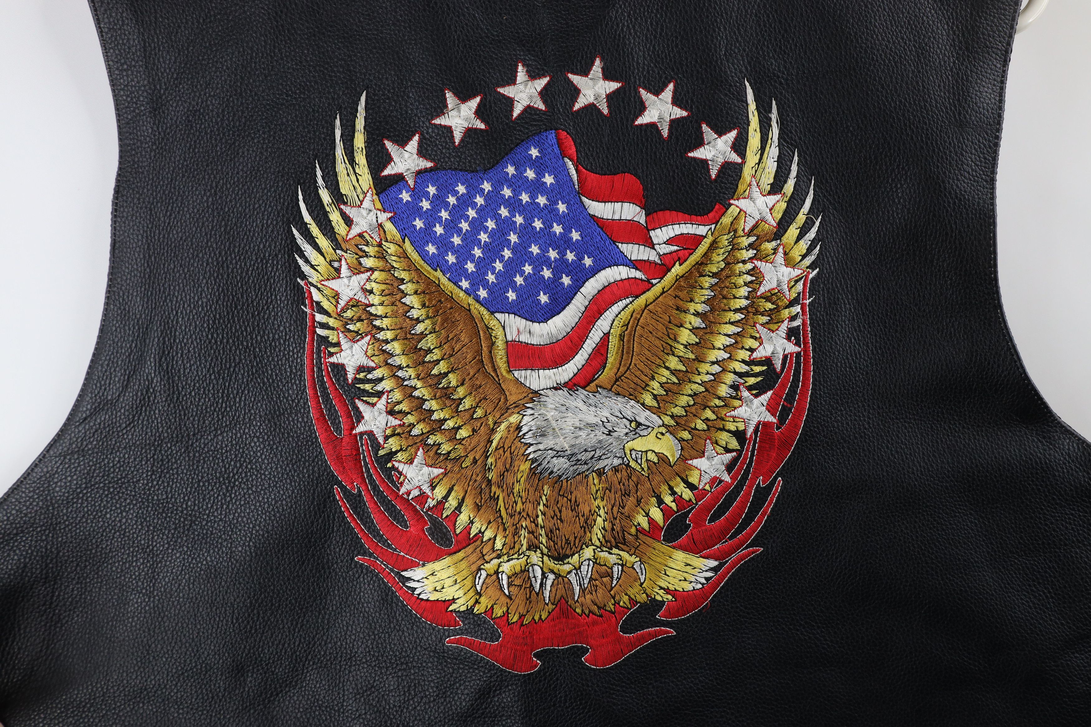 Vintage Vintage Streetwear Eagle Fire Flames Leather Motorcycle Vest Size US XXL / EU 58 / 5 - 16 Thumbnail