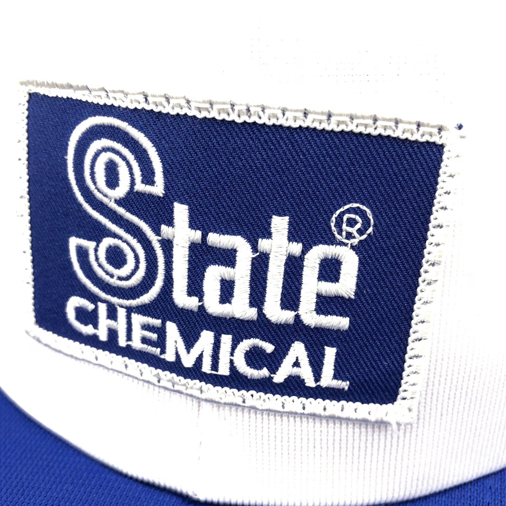 Vintage VINTAGE Trucker Hat Cap Snap Back Blue White USA Patch 80s 90s State Chemical Mens Adjustable Size ONE SIZE - 5 Thumbnail