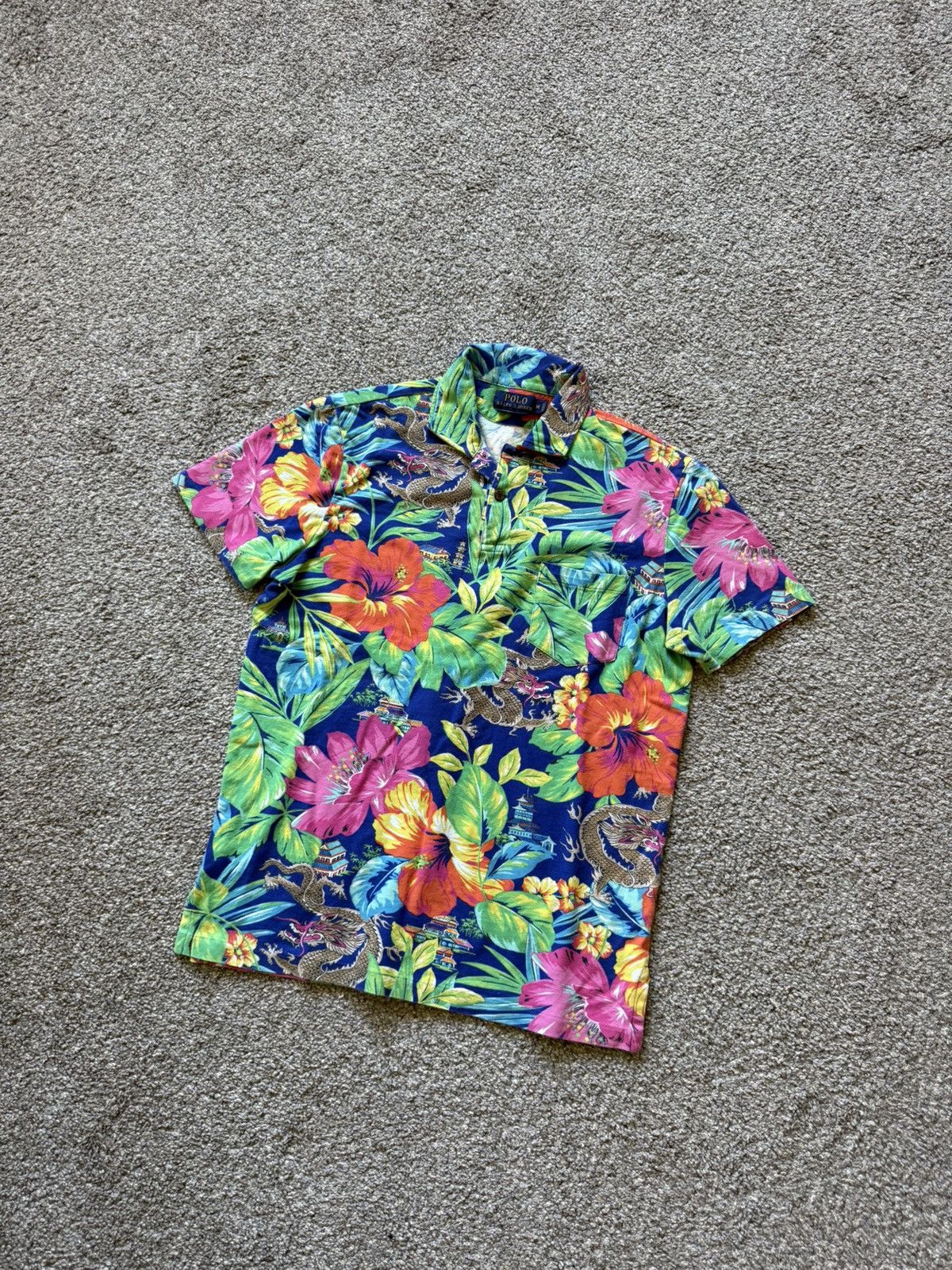 Polo Ralph Lauren Polo Ralph Lauren Hawaiian Dragon Print Polo Shirt Size US M / EU 48-50 / 2 - 1 Thumbnail