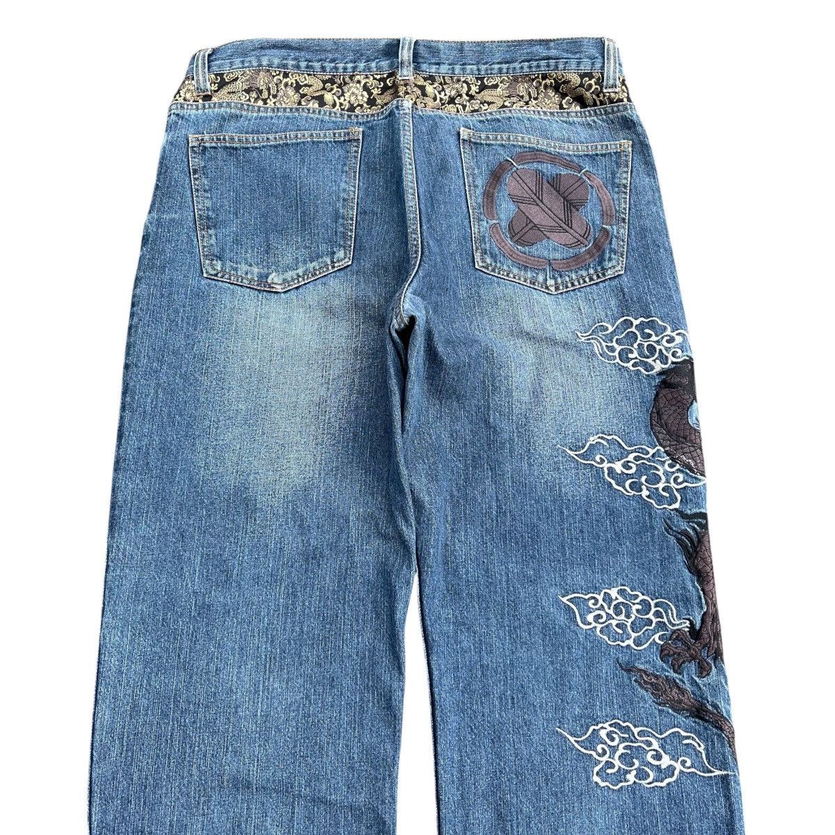 Ed Hardy Vintage Karakuri Tamashii Embroidered Dragon Jeans Y2K Size US 40 / EU 56 - 13 Thumbnail