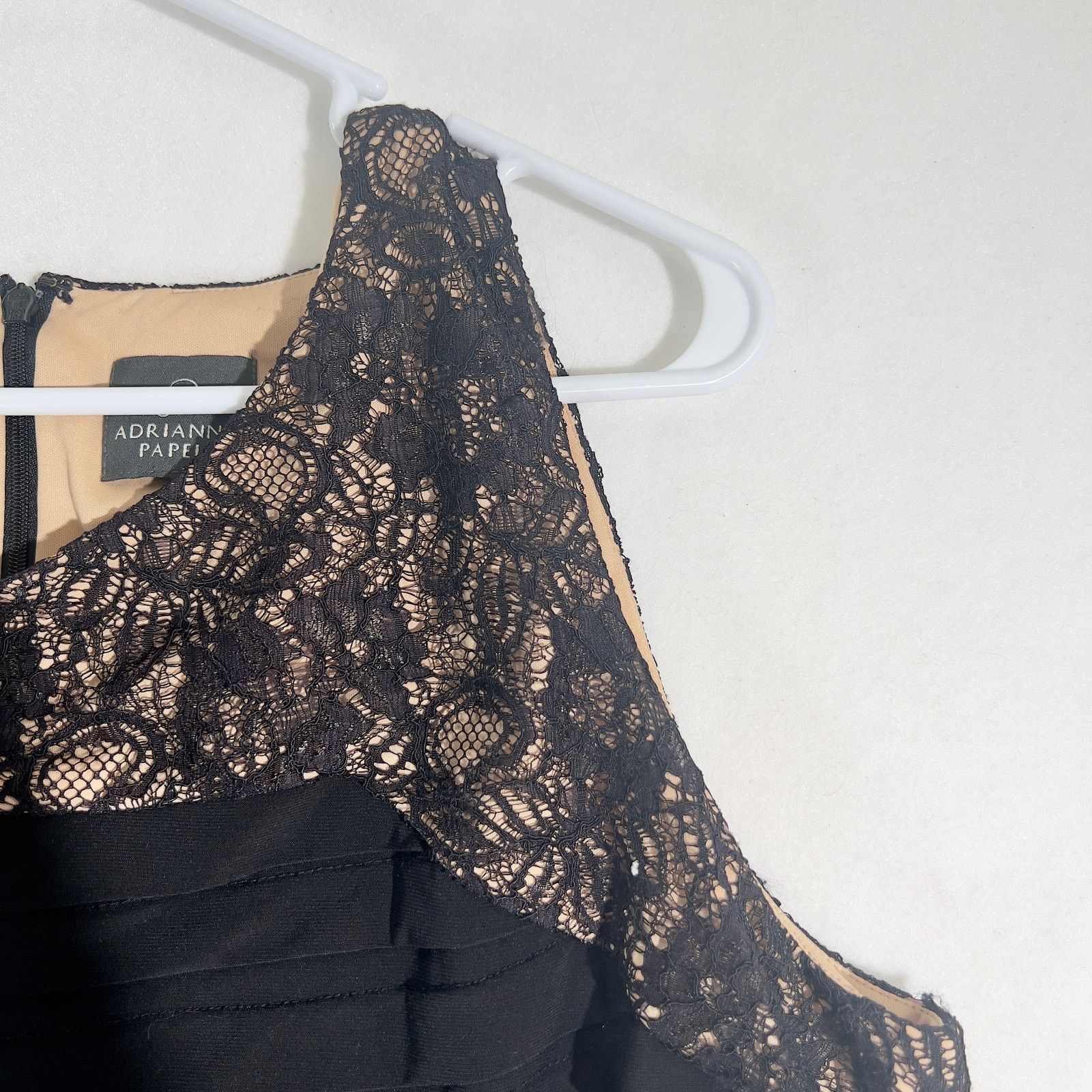 Adrianna Papell Adrianna Papell Above Knee Dress A-Line Woman Black Lace Top Size ONE SIZE - 5 Thumbnail