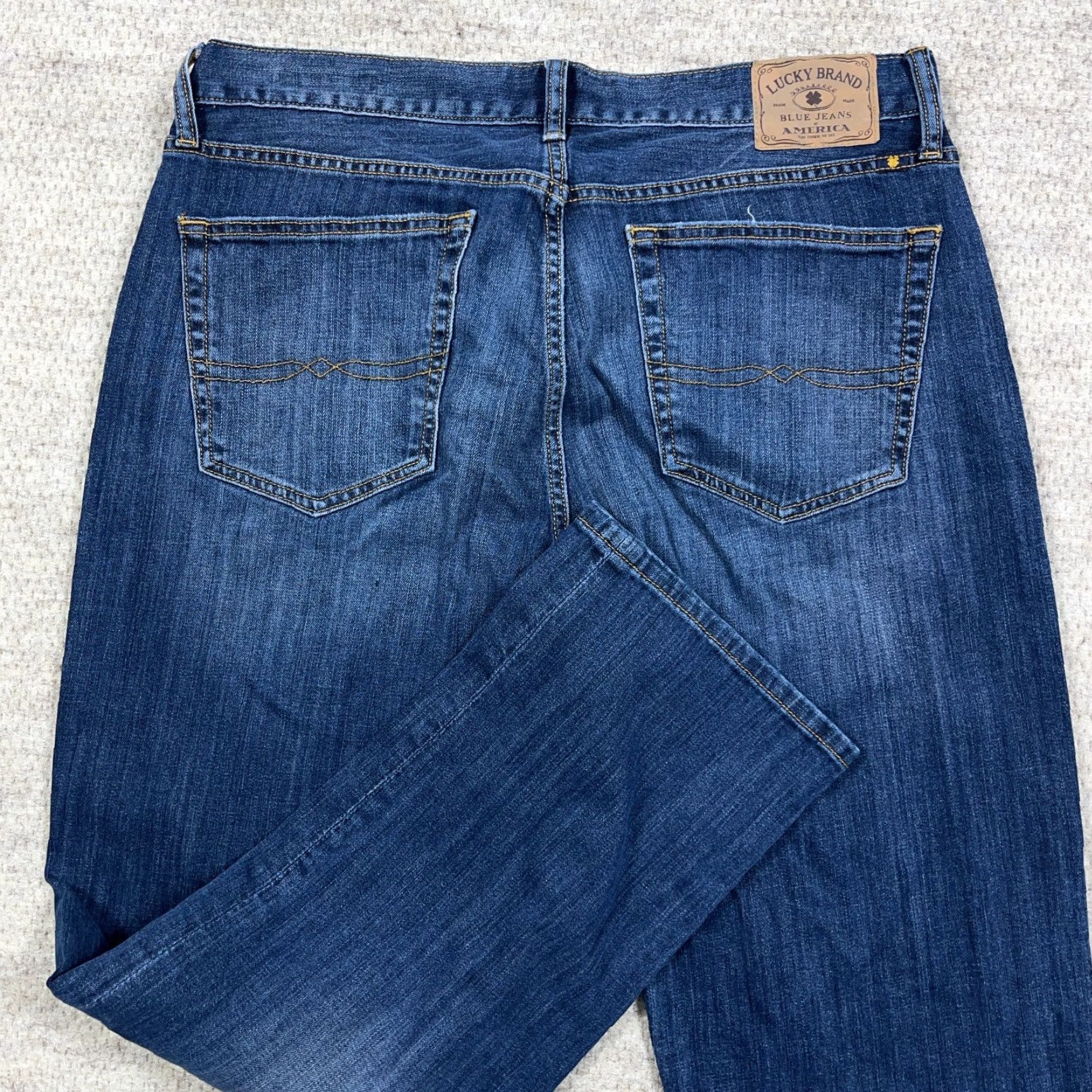 Lucky Brand Lucky Brand Jeans Men 36x30 Straight Blue Denim 5-Pocket Regular Fit Dark Wash Classic American Y2K Mens Size US 36 / EU 52 - 3 Thumbnail