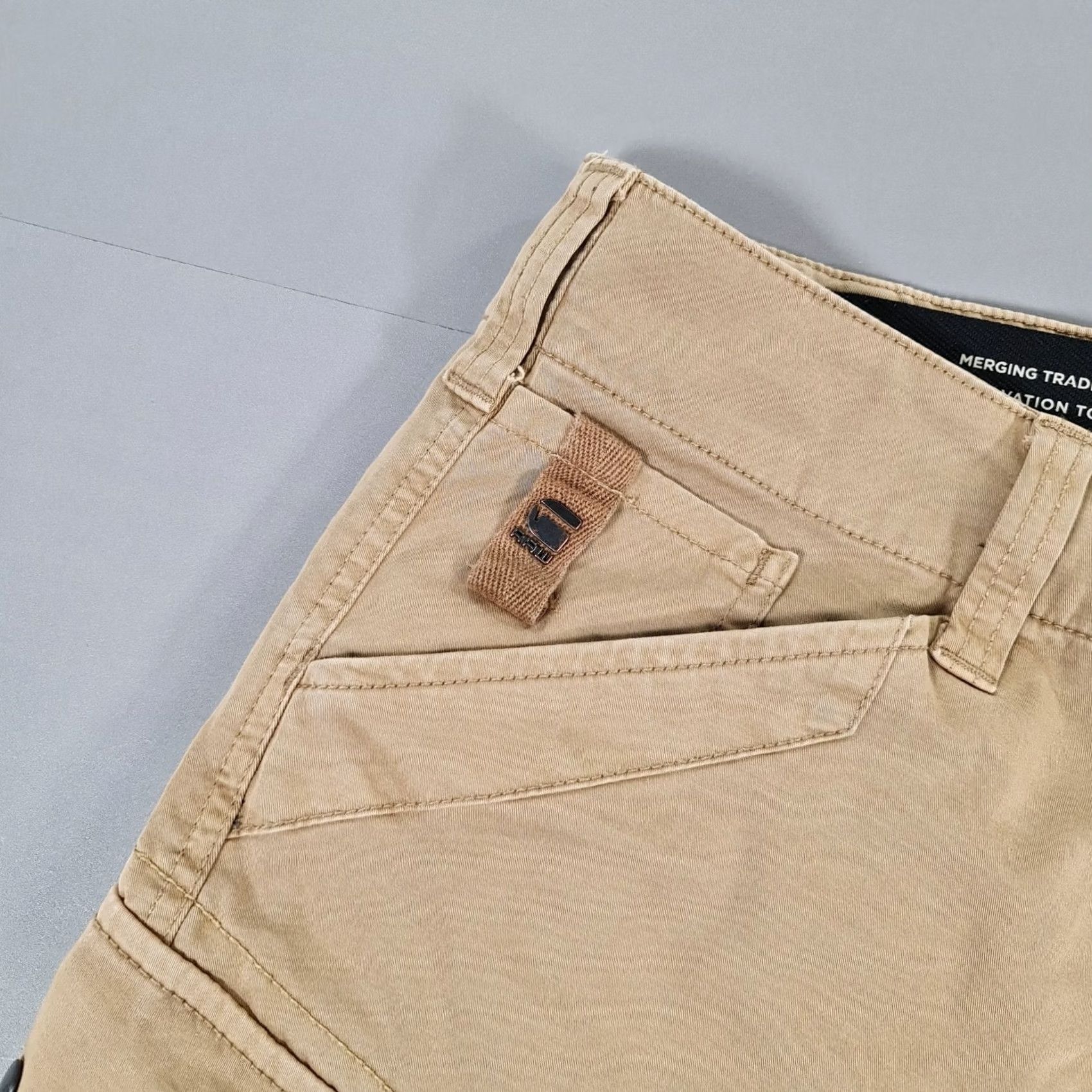 G-Star G-Star Mens Cargo Pants Beige W31 L30 Roxic Straight Tapered Leg Trousers Size US 31 - 3 Thumbnail