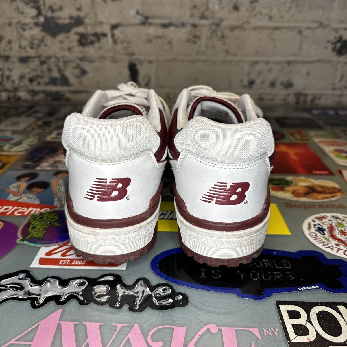 New Balance New Balance 550 Sea Salt Burgundy Size 9.5 Used No Box Size US 9.5 / EU 42-43 - 2 Thumbnail