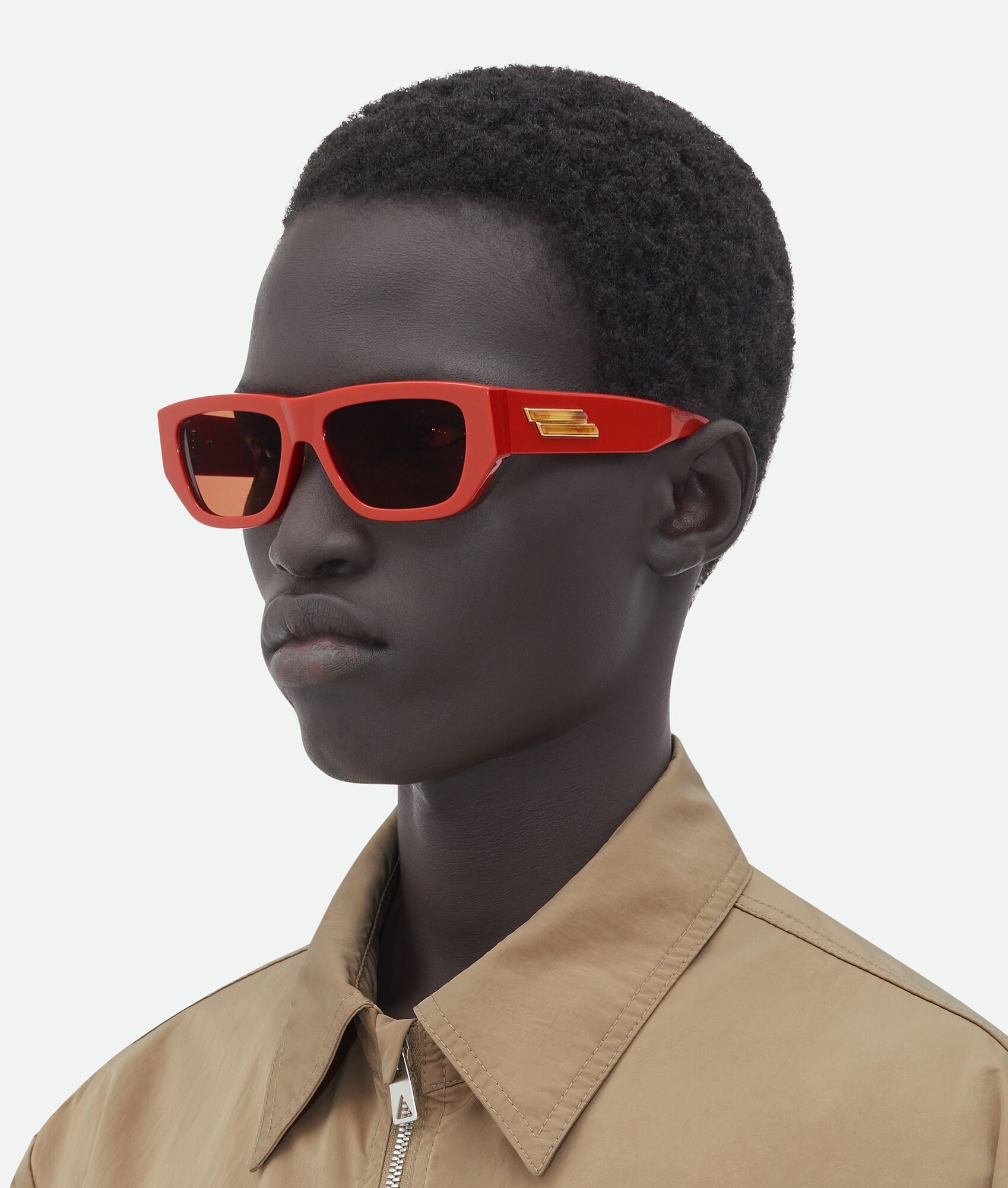Bottega Veneta Orange Bolt BV1252S Acetate Rectangular Sunglasses Size ONE SIZE - 2 Thumbnail
