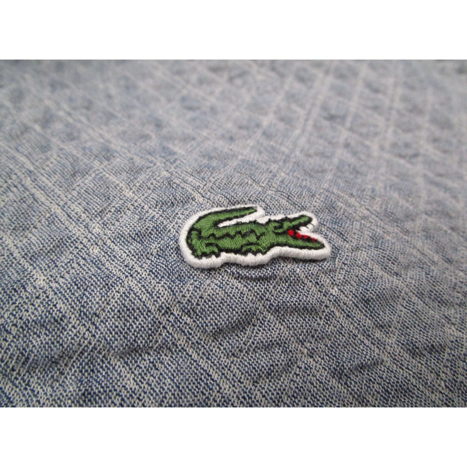 Lacoste Lacoste Live Shirt Mens 42 Blue Button Up Long Sleeve Diamond Quilted Crocodile Size US XL / EU 56 / 4 - 3 Thumbnail