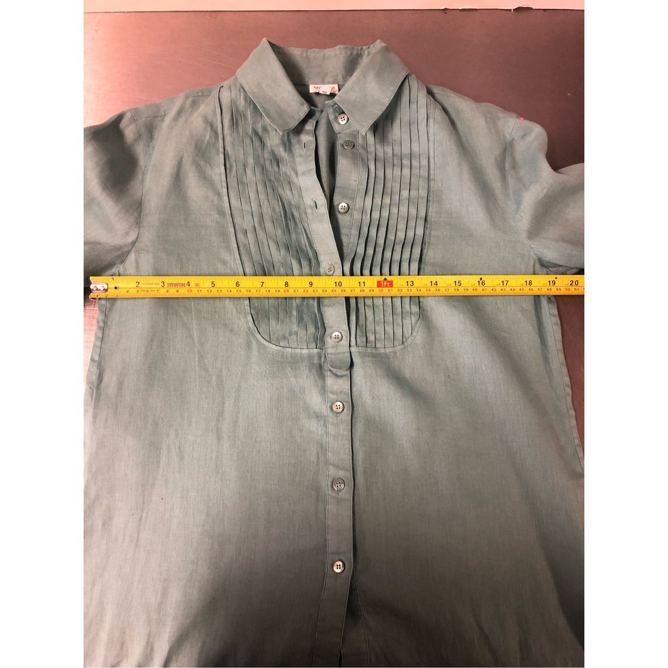 Armani Collezioni Armani Collezioni Women’s Turquoise Button Up Pleated Front Size M / US 6-8 / IT 42-44 - 6 Thumbnail