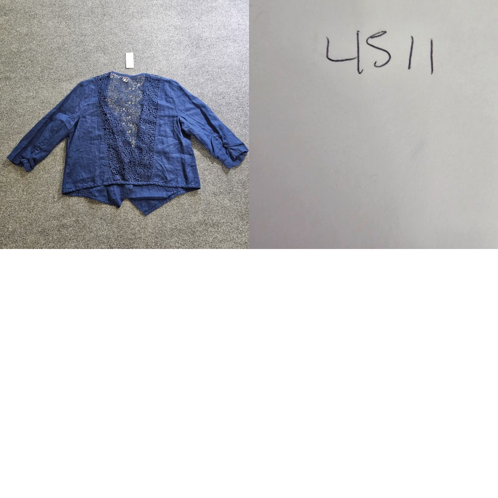 Vintage Chicos Blouse Womens L Blue Linen Lace 3/4 Sleeve Open Front Cardigan Casual Size L / US 10 / IT 46 - 8 Thumbnail