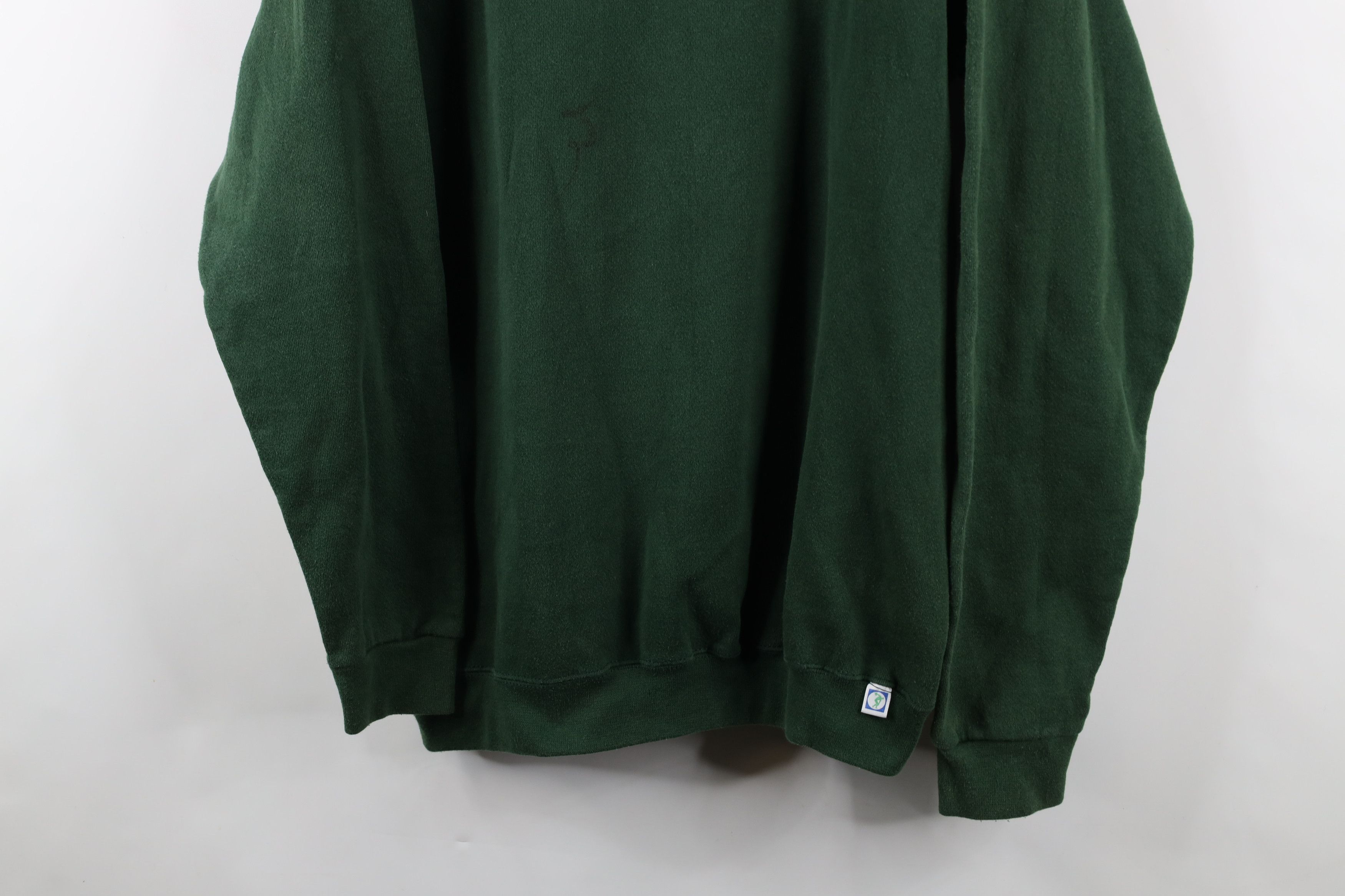 Vintage Vintage 90s Streetwear Blank Crewneck Sweatshirt Green USA Size US XL / EU 56 / 4 - 3 Thumbnail