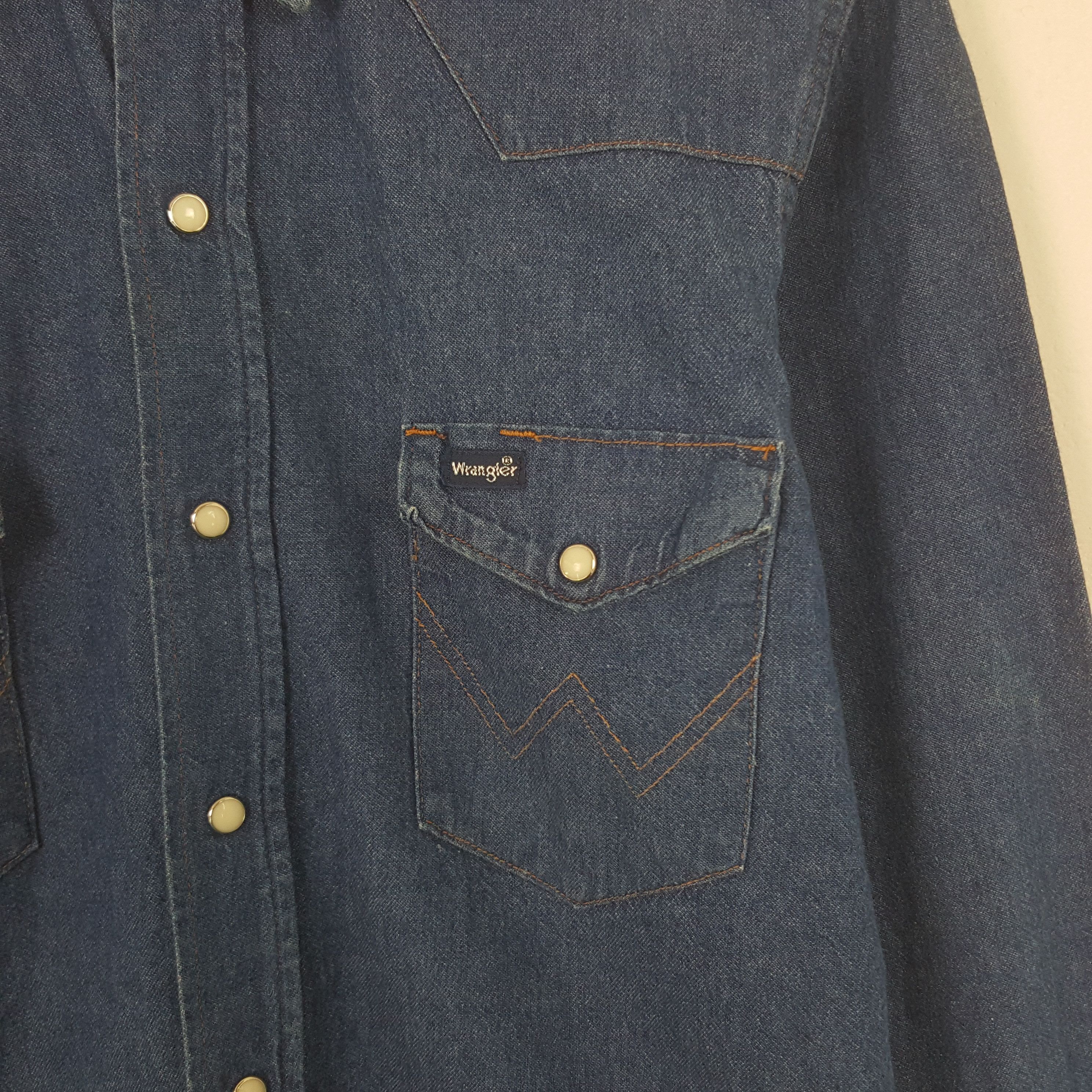 Wrangler Vintage Wrangler Western Pearl Snap Button Up Shirt Size US M / EU 48-50 / 2 - 2 Thumbnail
