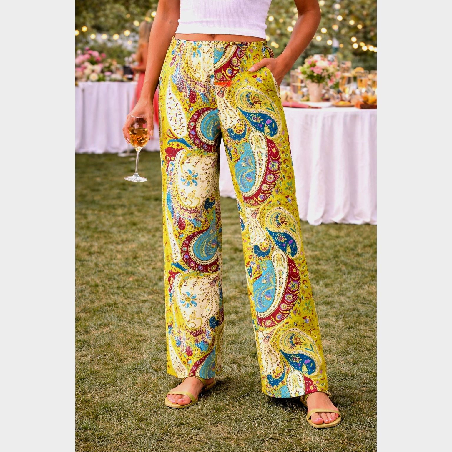 Other Sally Bridge Audrey Dress Pants - Paisley - size M Size 29" - 1 Thumbnail