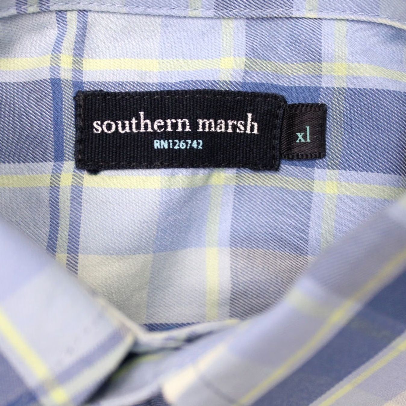 Vintage Southern Marsh Shirt Mens XL Blue Plaid Flannel Long Sleeve Button Down Size US XL / EU 56 / 4 - 6 Thumbnail
