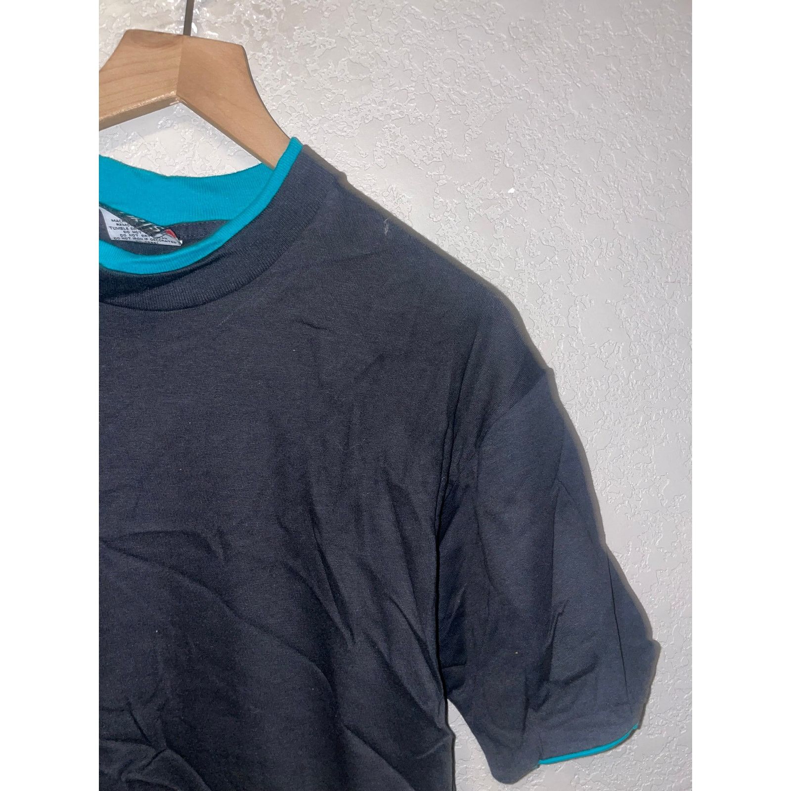 Vintage 90s Signal Sport Black Teal Double Collared Blank Shirt M Size US M / EU 48-50 / 2 - 2 Thumbnail
