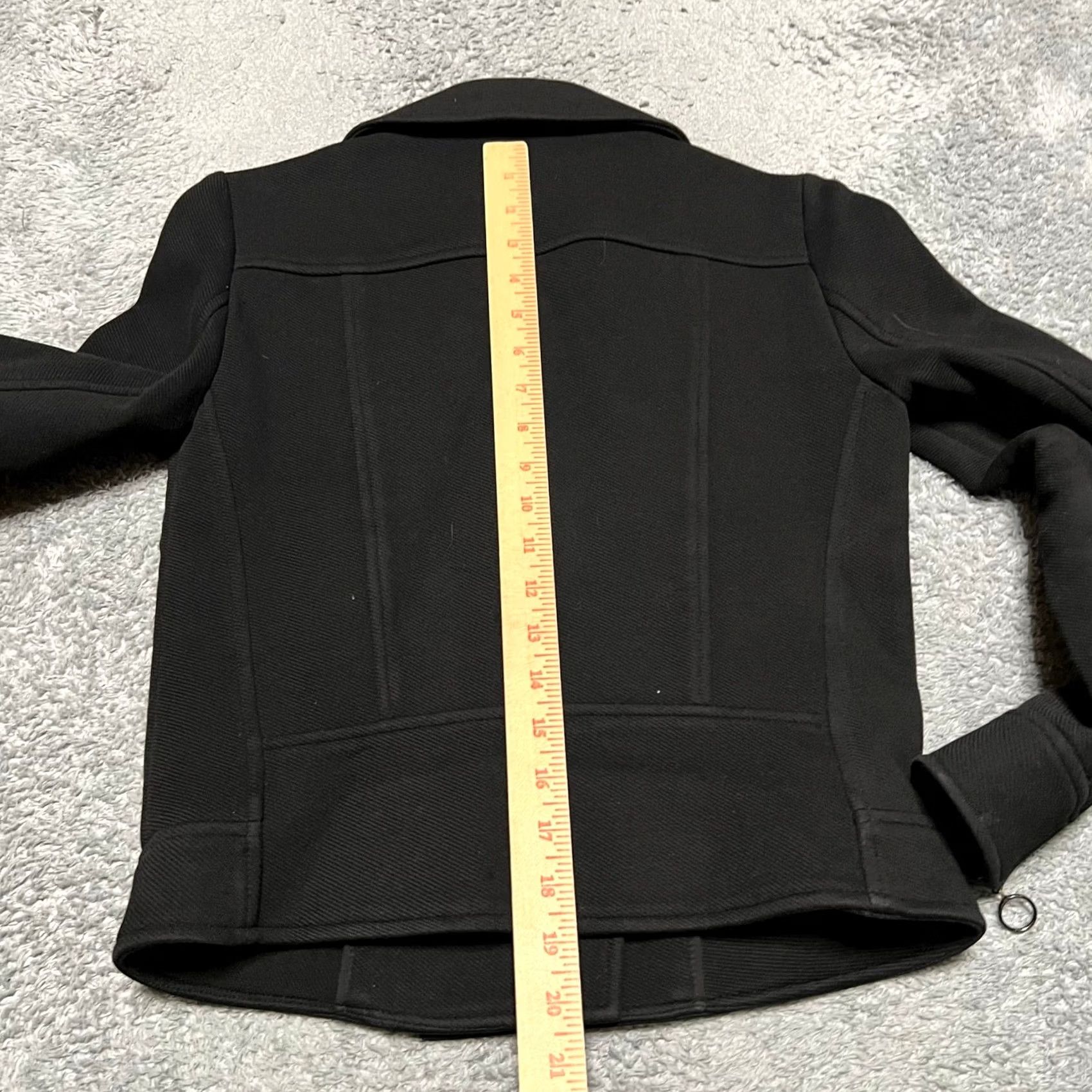 Ann Taylor Ann Taylor Jacket Womens Petite 0P Black Cotton Blend Moto Biker Zip Jacket Knit Size XS / US 0-2 / IT 36-38 - 5 Thumbnail