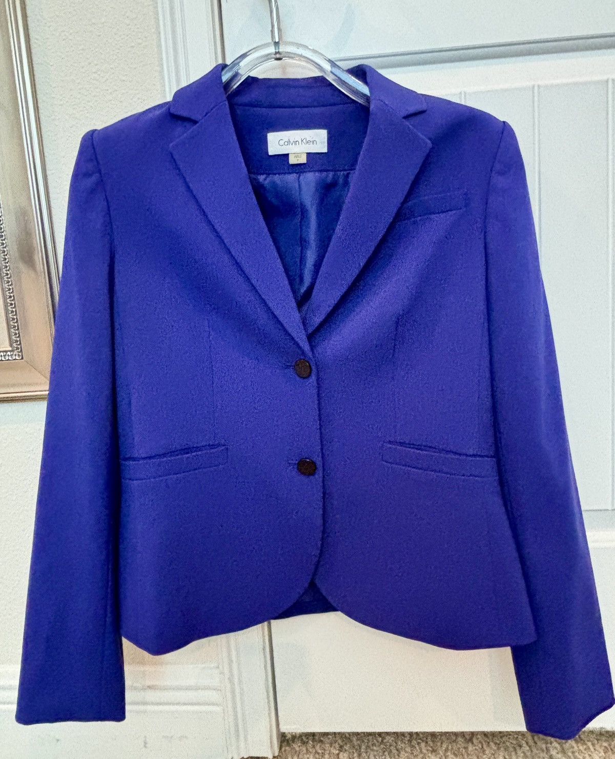 Calvin Klein Calvin Klein Women’s Suit Jacket Royal Blue Size 8 -Like New Size M / US 6-8 / IT 42-44 - 1 Thumbnail