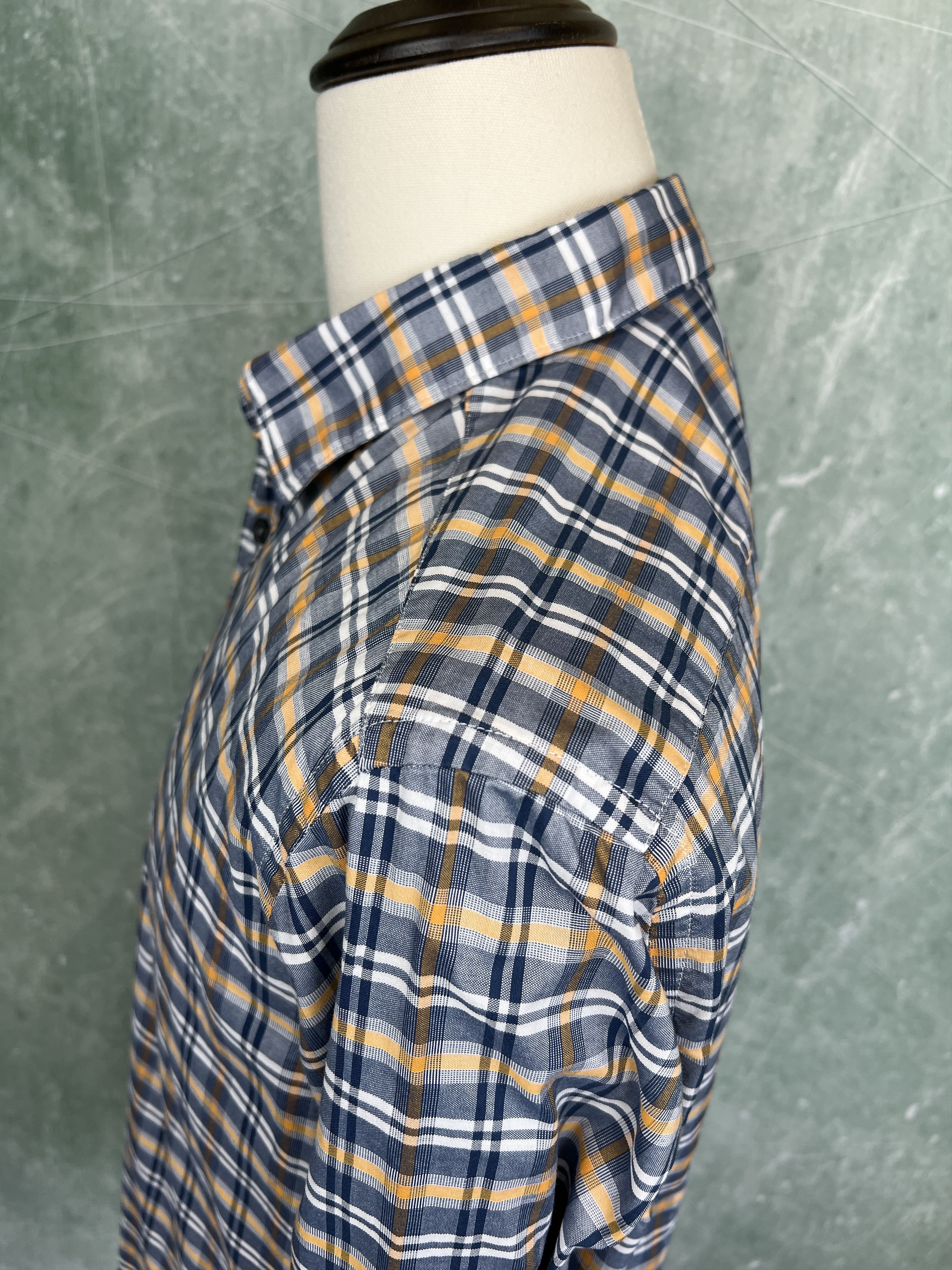 Hugo Boss Hugo Boss Regular Fit Checked Shirt – Blue/Orange – Size L Size US L / EU 52-54 / 3 - 8 Thumbnail