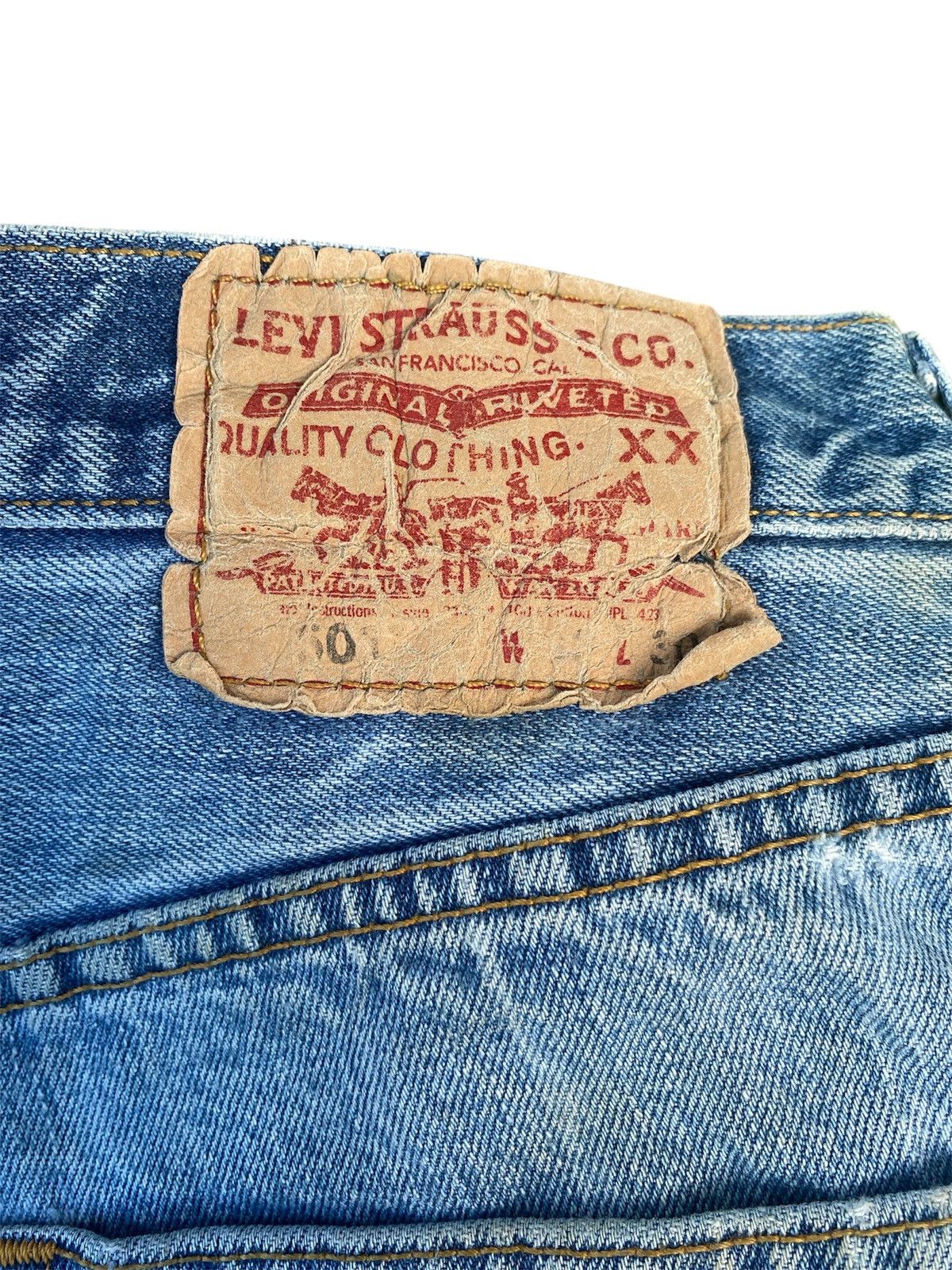 Levi's Vintage Trashed Levis 501 Jeans Distressed Size US 30 / EU 46 - 4 Thumbnail