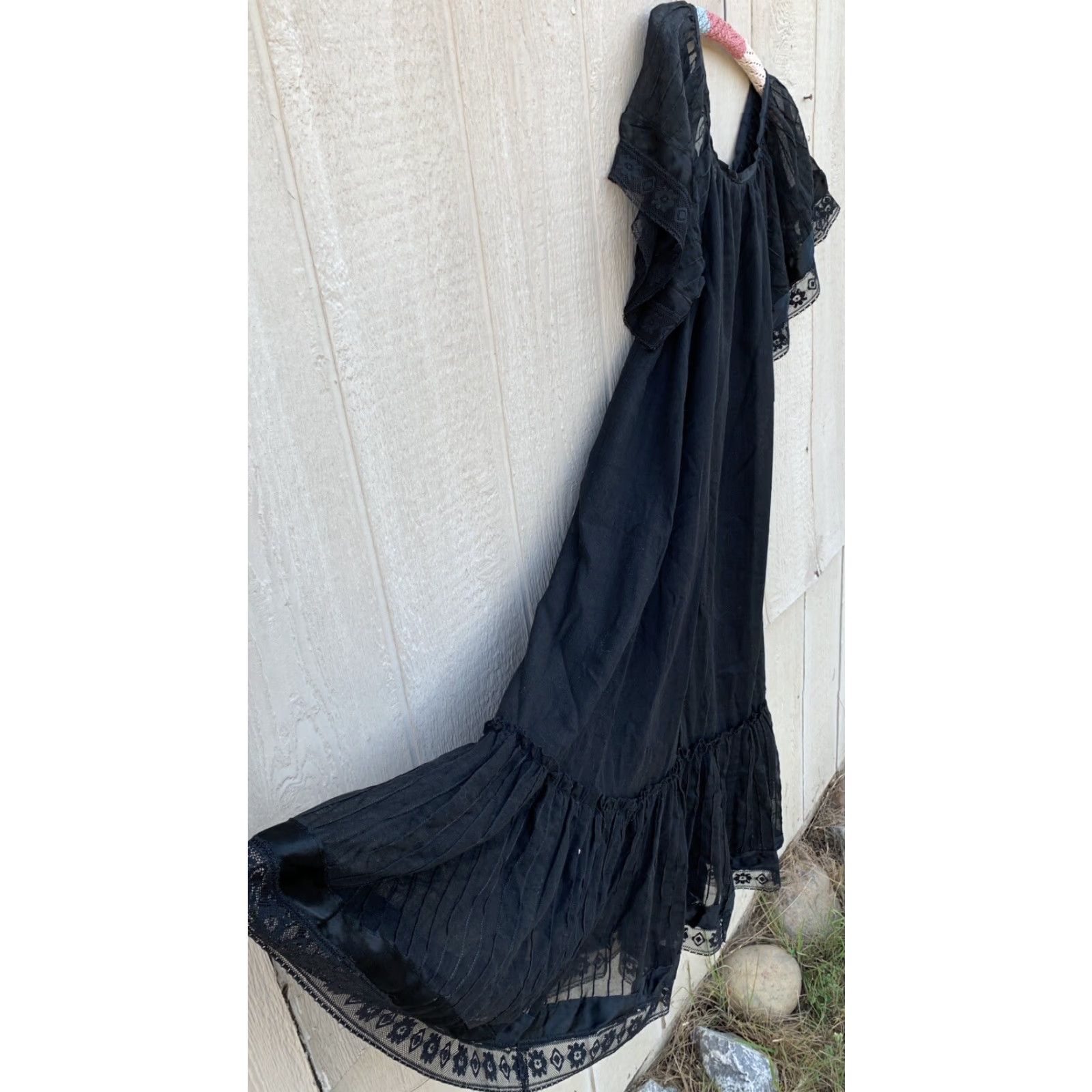 Vintage VINTAGE Made In Mexico Black Cotton Peasant Hippie Chic Dress M Womens Size M / US 6-8 / IT 42-44 - 7 Thumbnail