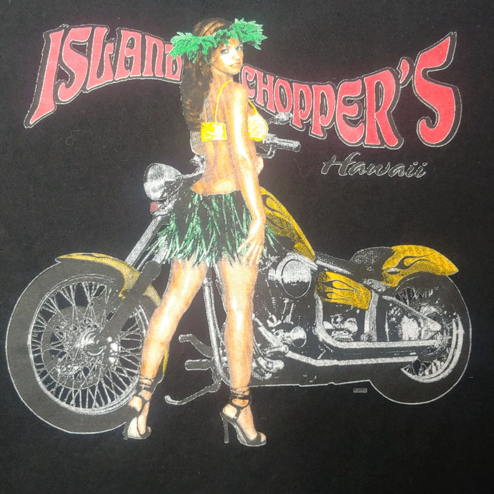 Disney VINTAGE Island Choppers Hawaii Disney Store Shirt XL Organic Cotton Hula Dancer Girl Size US XL / EU 56 / 4 - 2 Thumbnail