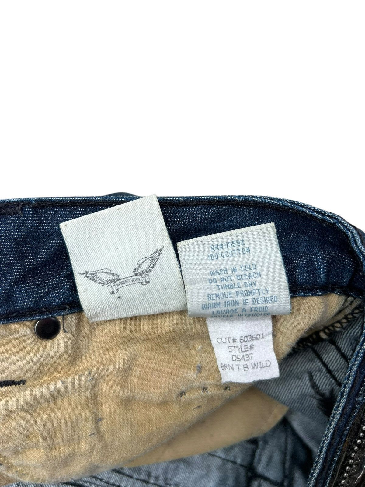 Robins Jeans Y2K Robin’s Jean Born To Be Wild Dirty Denim Jeans Size US 31 - 22 Thumbnail