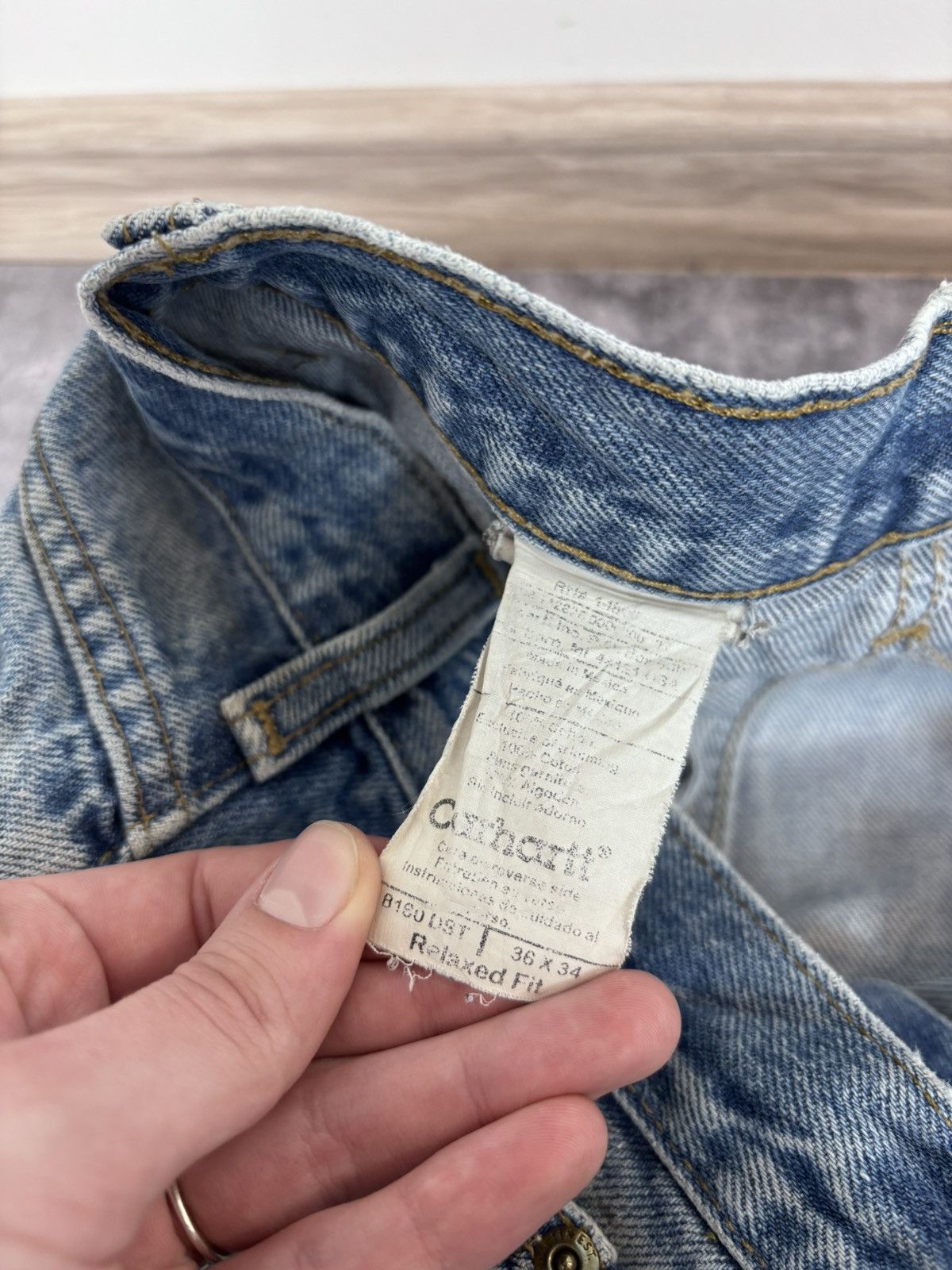 Carhartt Vintage Carhartt Men’s Faded Blue Denim Jeans USA Workwear Size US 36 / EU 52 - 21 Thumbnail