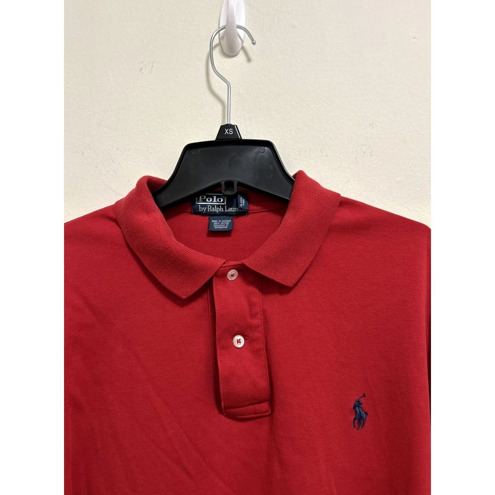 Polo Ralph Lauren VINTAGE Polo Ralph Lauren Shirt Mens Sz Medium Red Short Sleeve Blue Pony Shirt Size US M / EU 48-50 / 2 - 4 Thumbnail