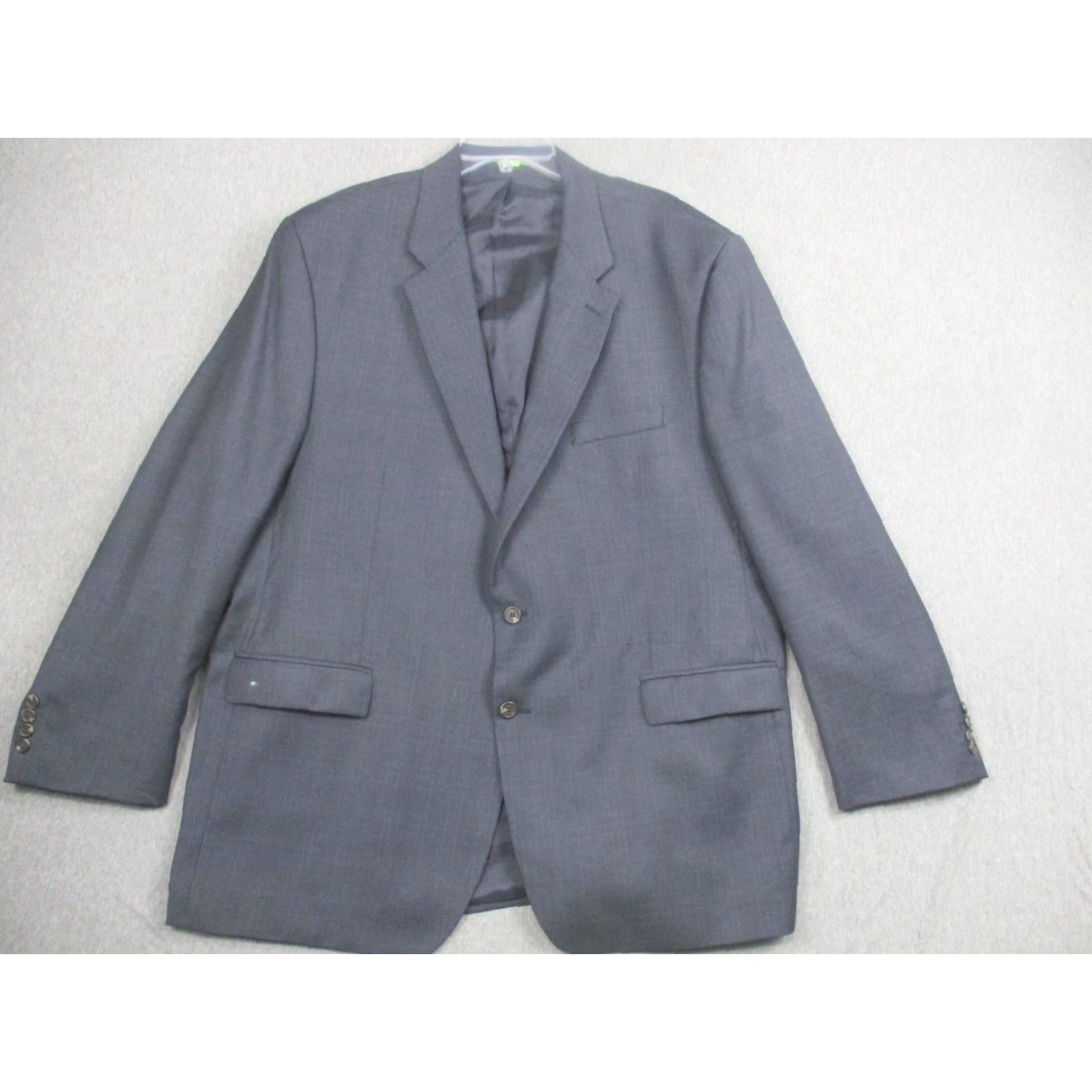 Ralph Lauren Lauren Ralph Lauren Sport Coat Blazer Mens 50L Gray Wool Cashmere Check Two-Button Notch Lapel Long Jacket/Coat Size 50R - 2 Thumbnail