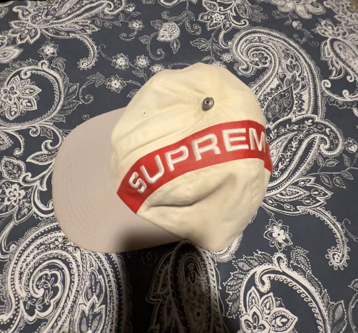 Supreme Supreme Overdyed Arc 6-Panel Hat (White/Red) Size ONE SIZE - 1 Preview