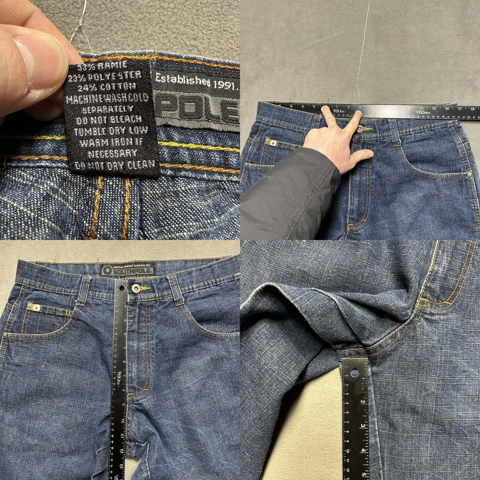 Southpole VINTAGE Southpole Jeans Mens 34 Blue Denim Wide-Leg Straight 90s GUC 5-Pocket 32 Inseam Size US 34 / EU 50 - 8 Thumbnail