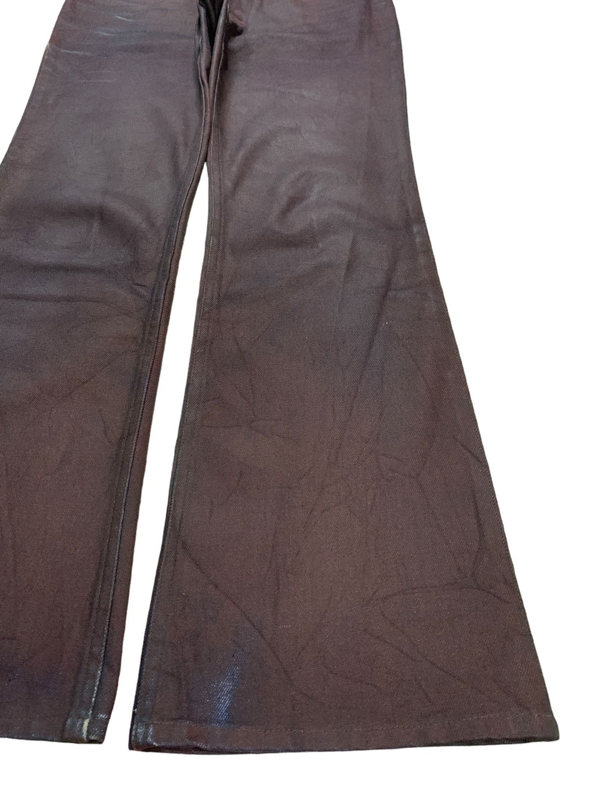 Or Glory Vintage Japanese Or Glory Waxed Leather Style Flared Jeans Size US 28 / EU 44 - 7 Thumbnail
