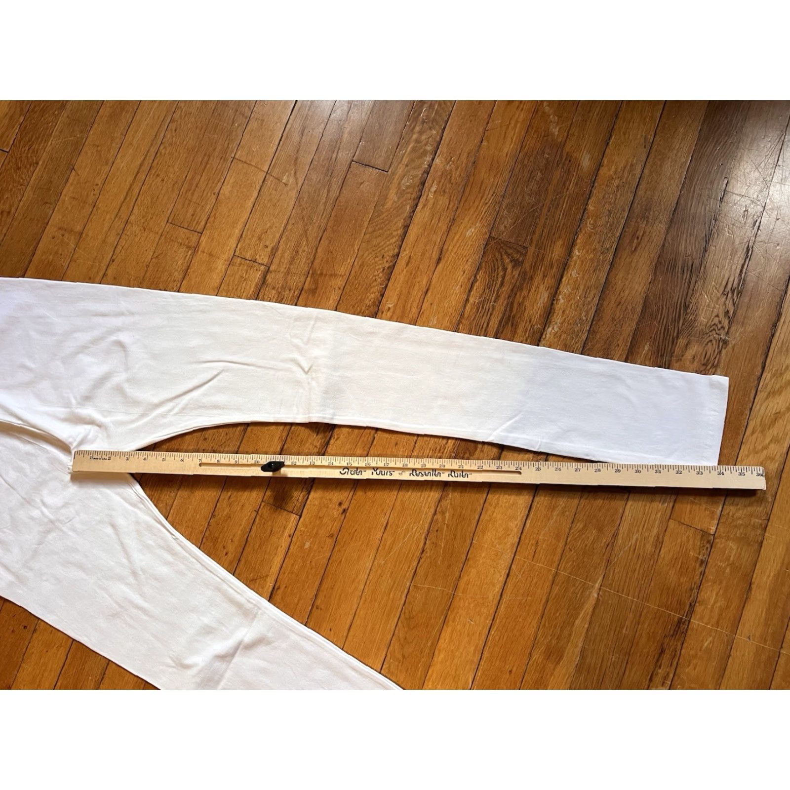 Vintage Ayurvastram Yoga Pants Women’s L White Cotton Blend Spandex Jogger Slim Activewear 34” Inseam Womens Size 26" / US 2 / IT 38 - 8 Thumbnail