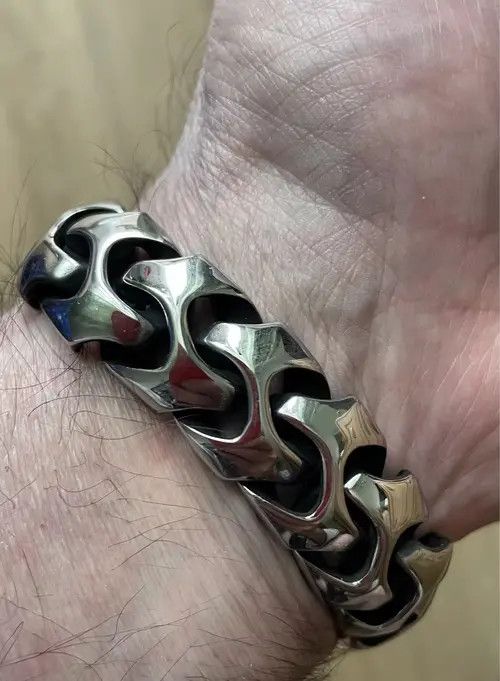 Other 17 mm width + 20 Cm Length Dragon Skin Cuban Chain Bracelet Size ONE SIZE - 7 Thumbnail